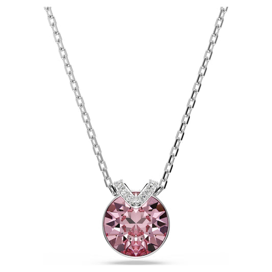 BELLA V PENDANT - PINK, RHODIUM