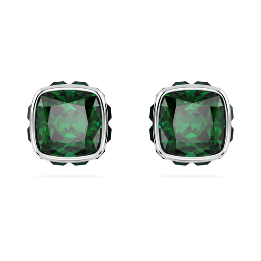 BIRTHSTONE STUD EARRINGS MAY - GREEN, RHODIUM