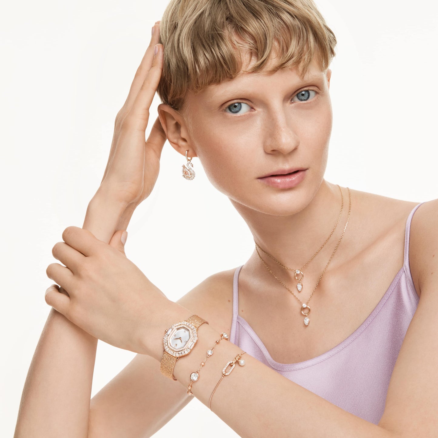 CONSTELLA BRACELET - WHITE, ROSE-GOLD
