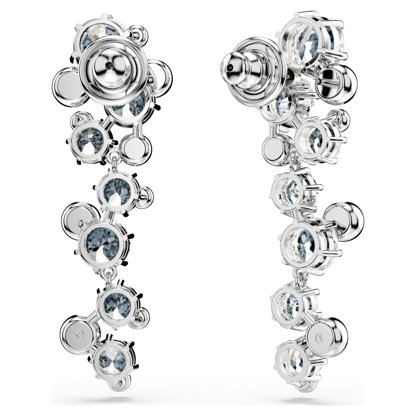 CONSTELLA DROP EARRINGS MIXED CUTS - WHITE, RHODIUM