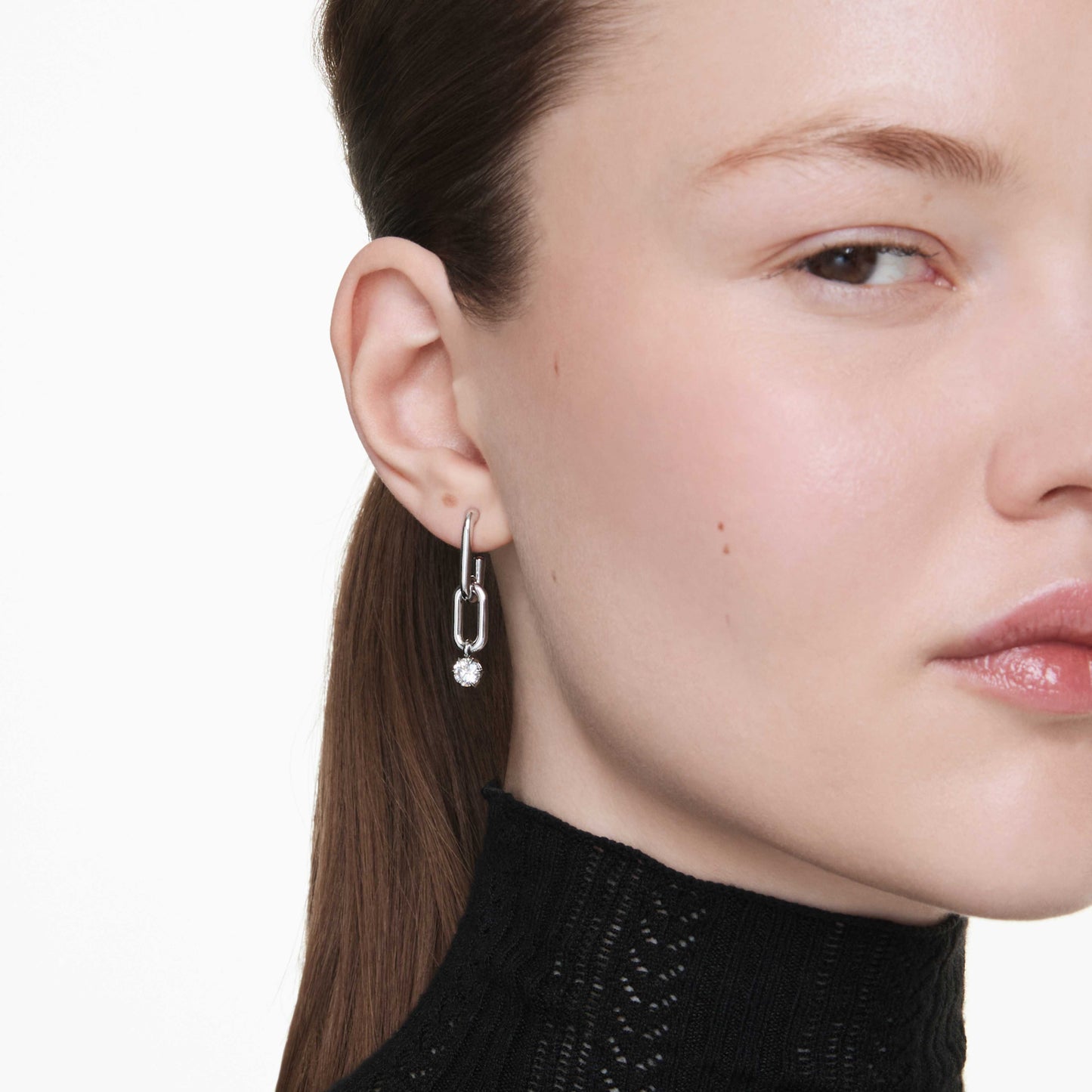 CONSTELLA DROP EARRINGS - WHITE, RHODIUM