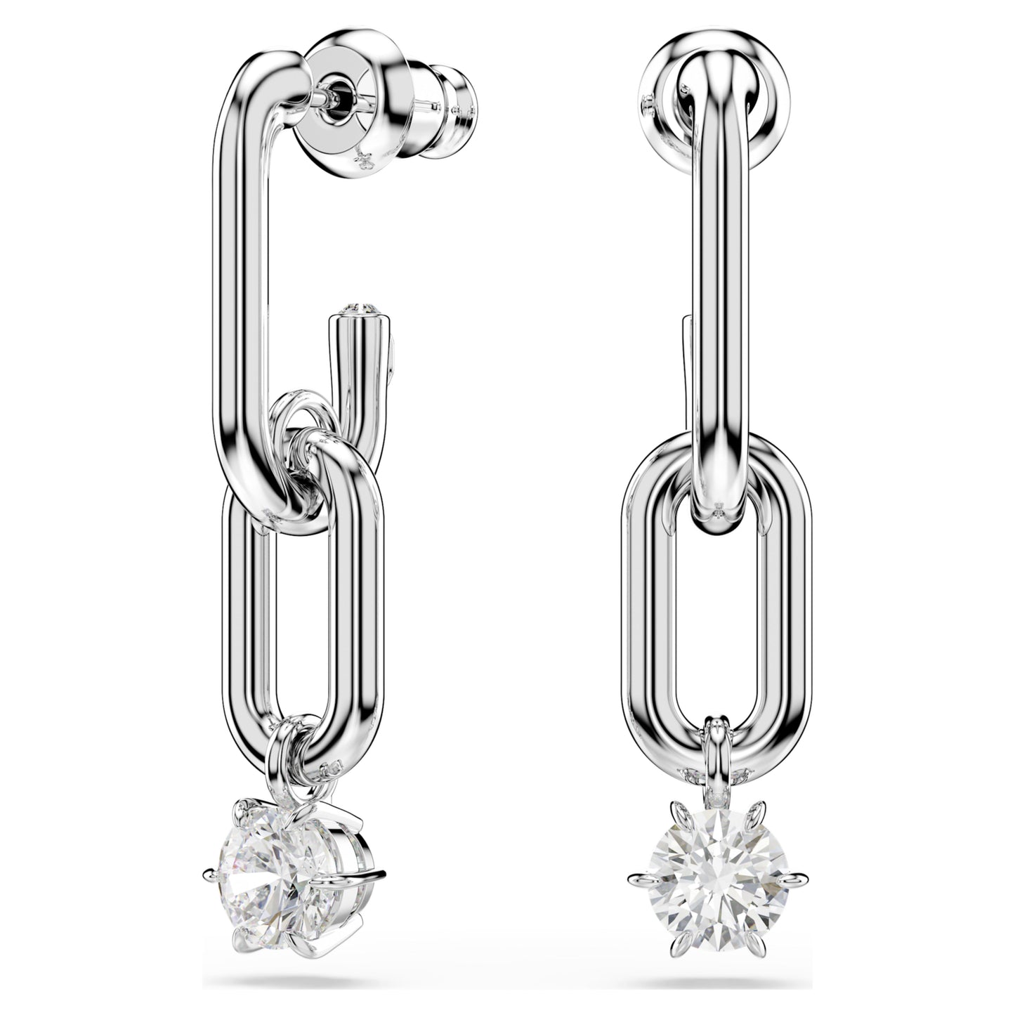 CONSTELLA DROP EARRINGS - WHITE, RHODIUM