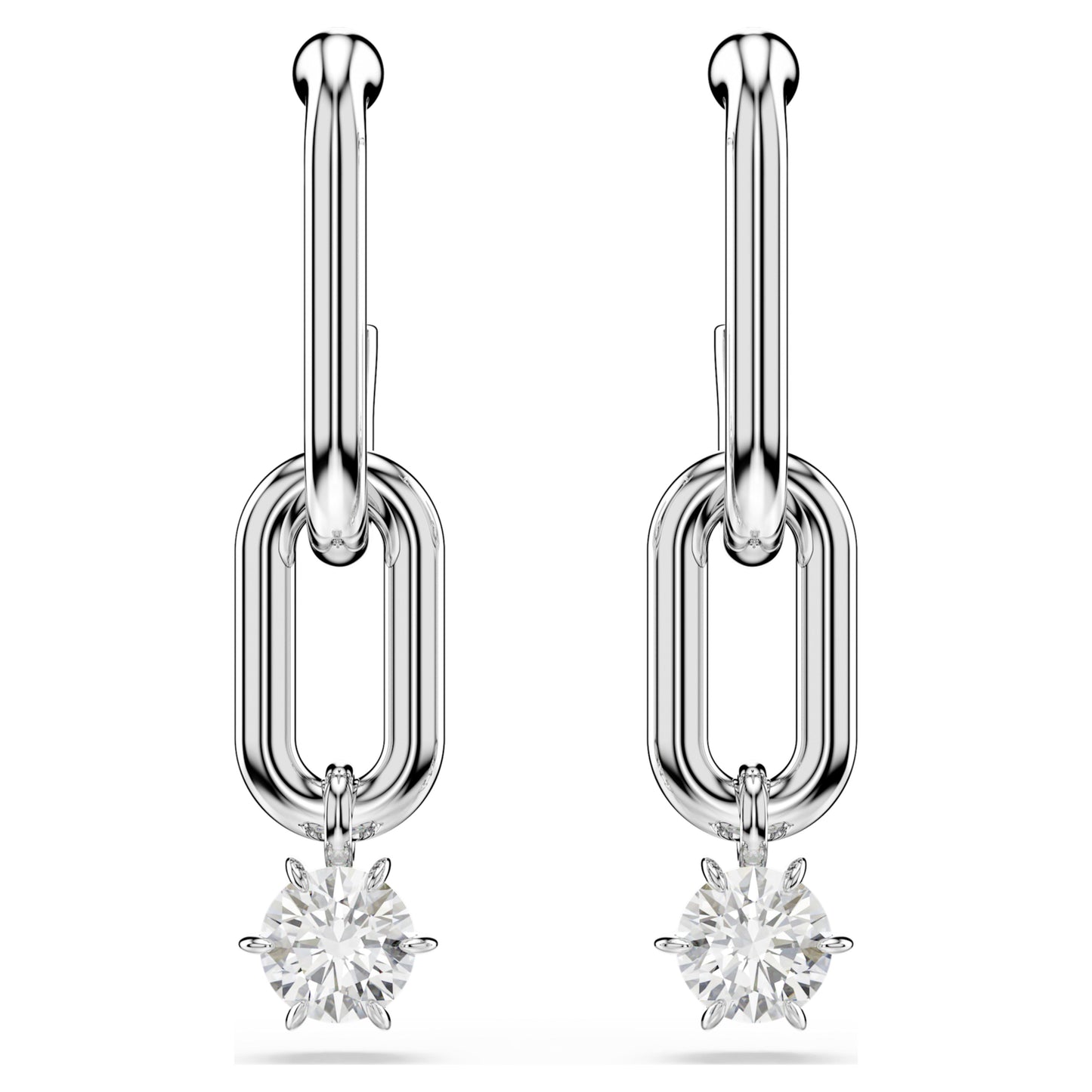 CONSTELLA DROP EARRINGS - WHITE, RHODIUM