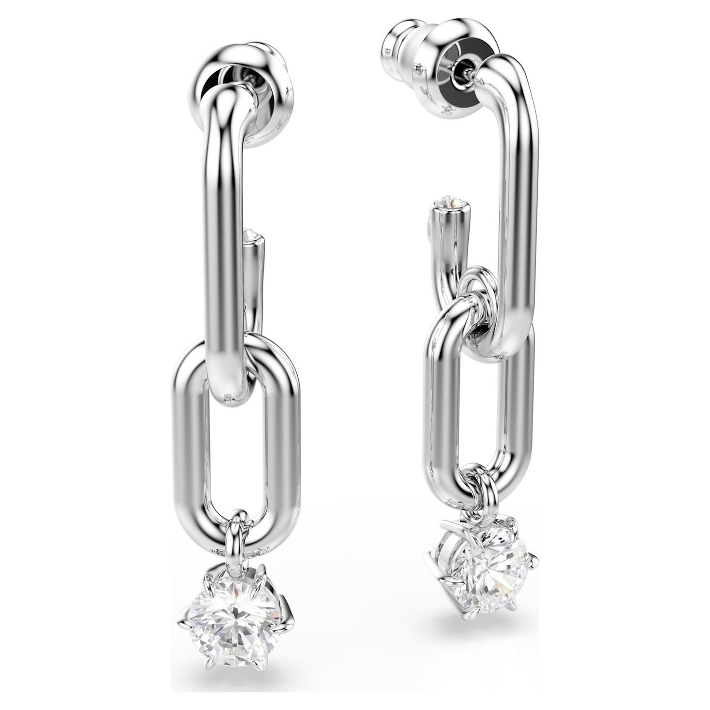 CONSTELLA DROP EARRINGS - WHITE, RHODIUM