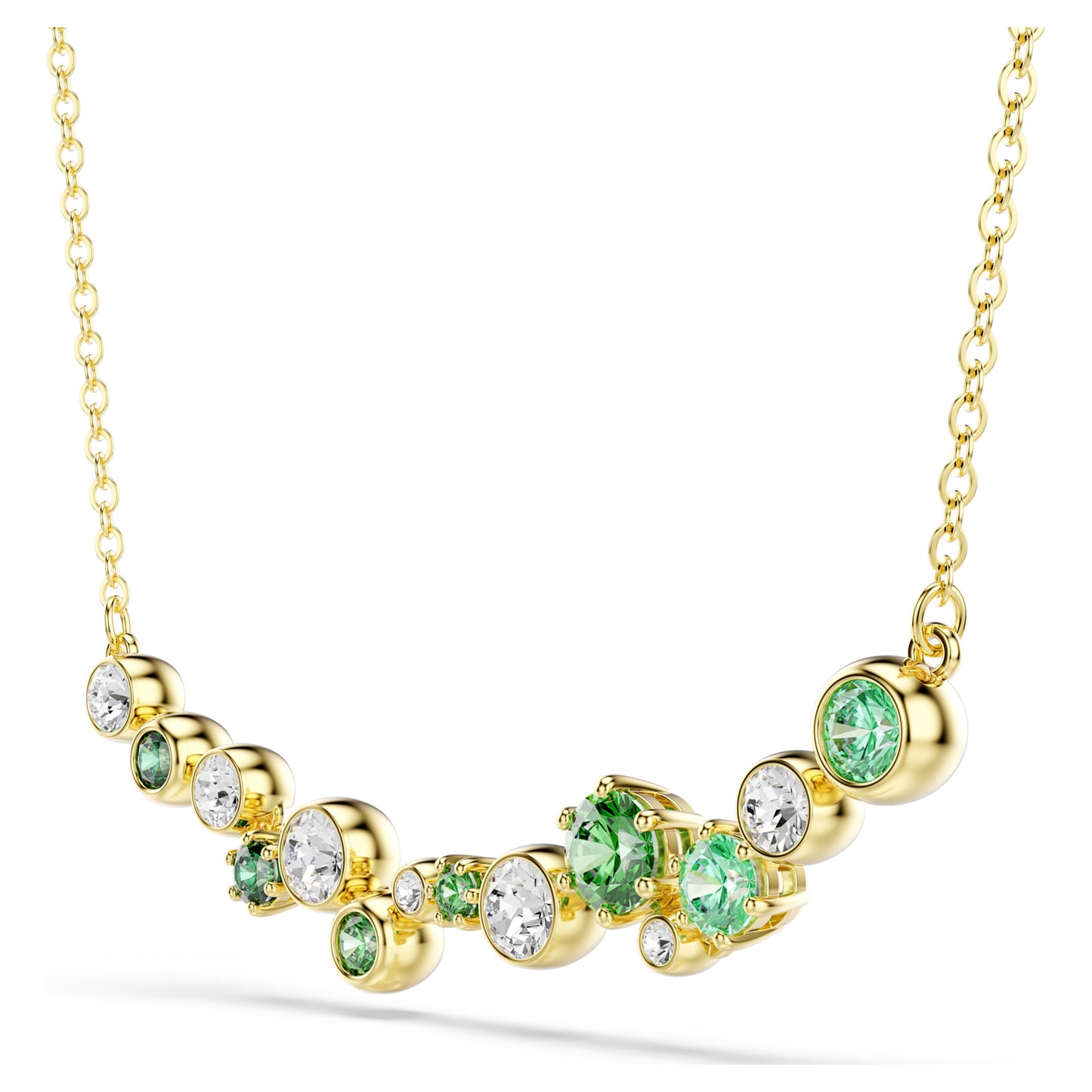 CONSTELLA NECKLACE MIXED CUTS - GREEN, GOLD