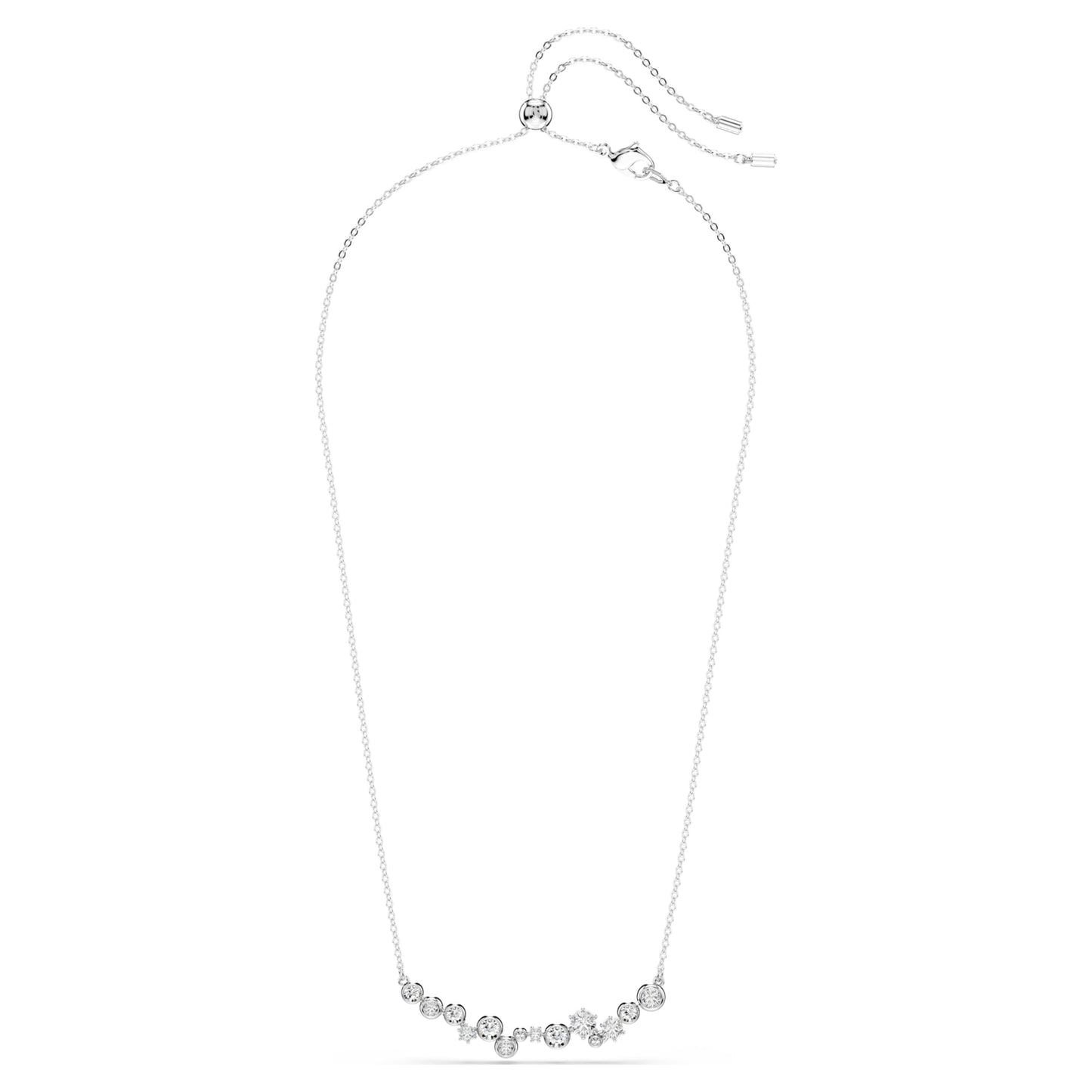 CONSTELLA NECKLACE MIXED CUTS - WHITE, RHODIUM