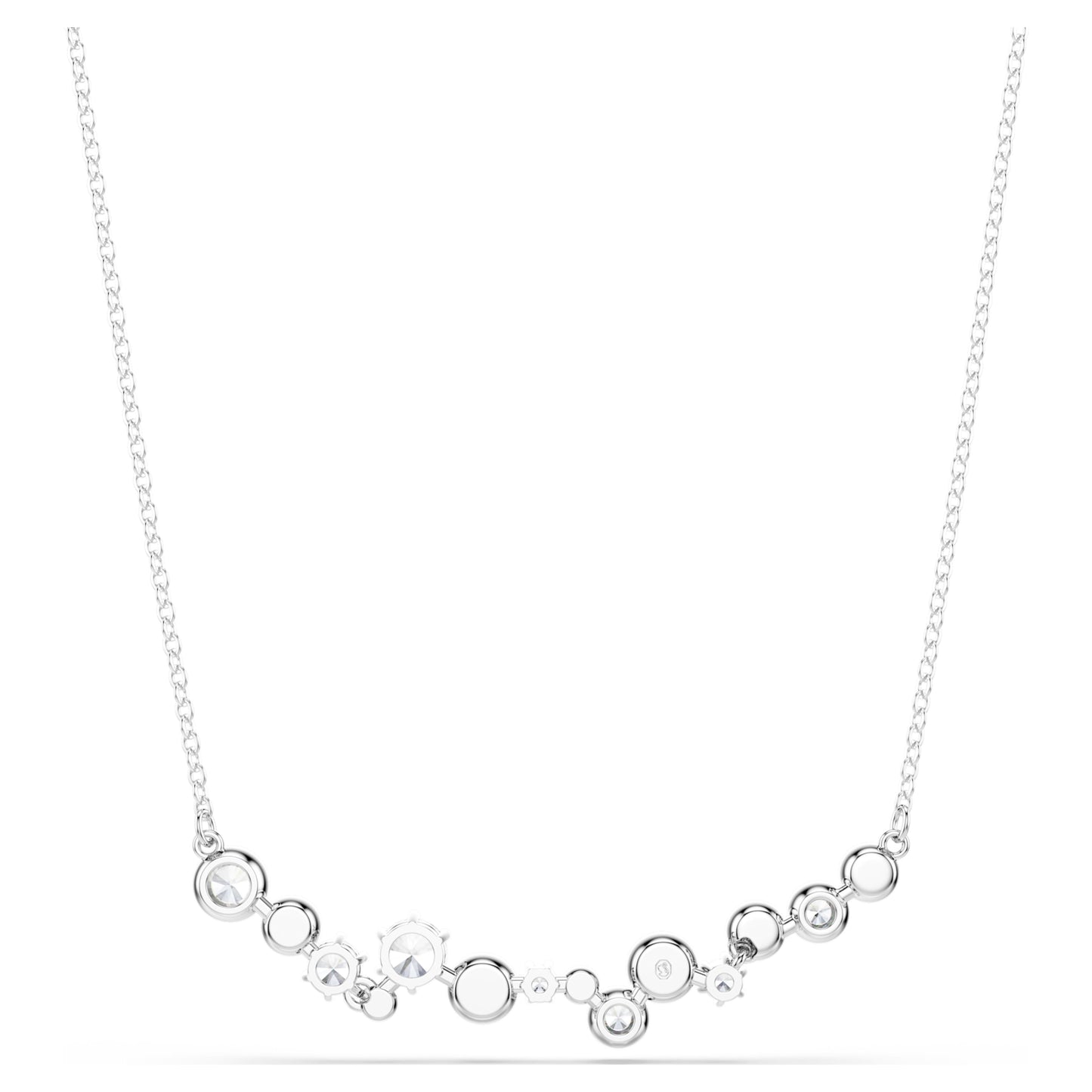 CONSTELLA NECKLACE MIXED CUTS - WHITE, RHODIUM