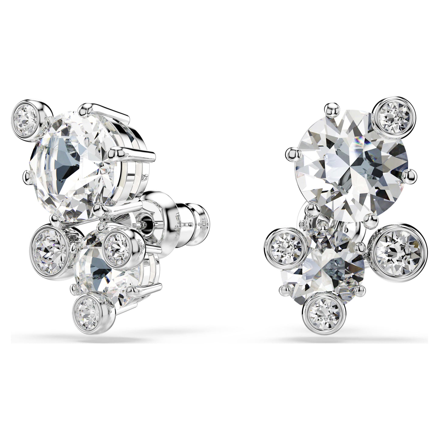 CONSTELLA STUD EARRINGS - WHITE, RHODIUM