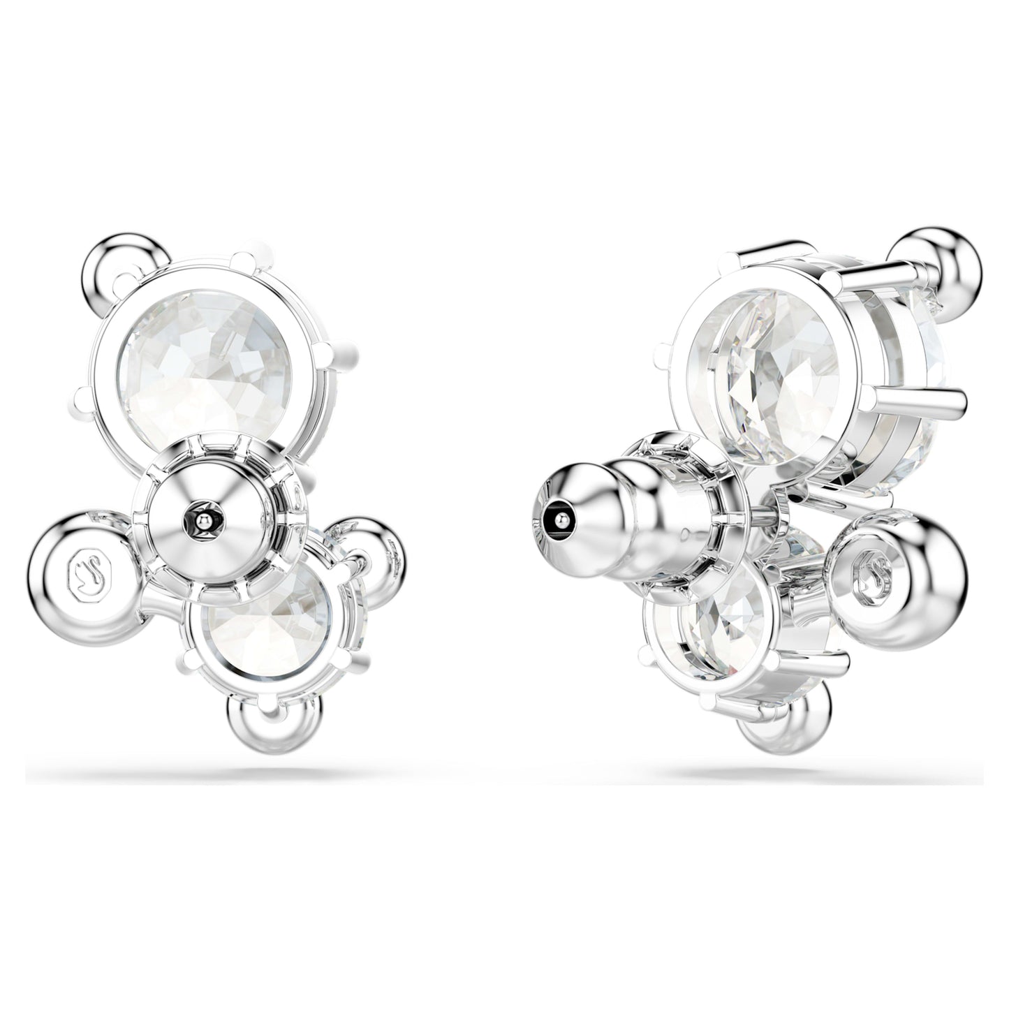CONSTELLA STUD EARRINGS - WHITE, RHODIUM
