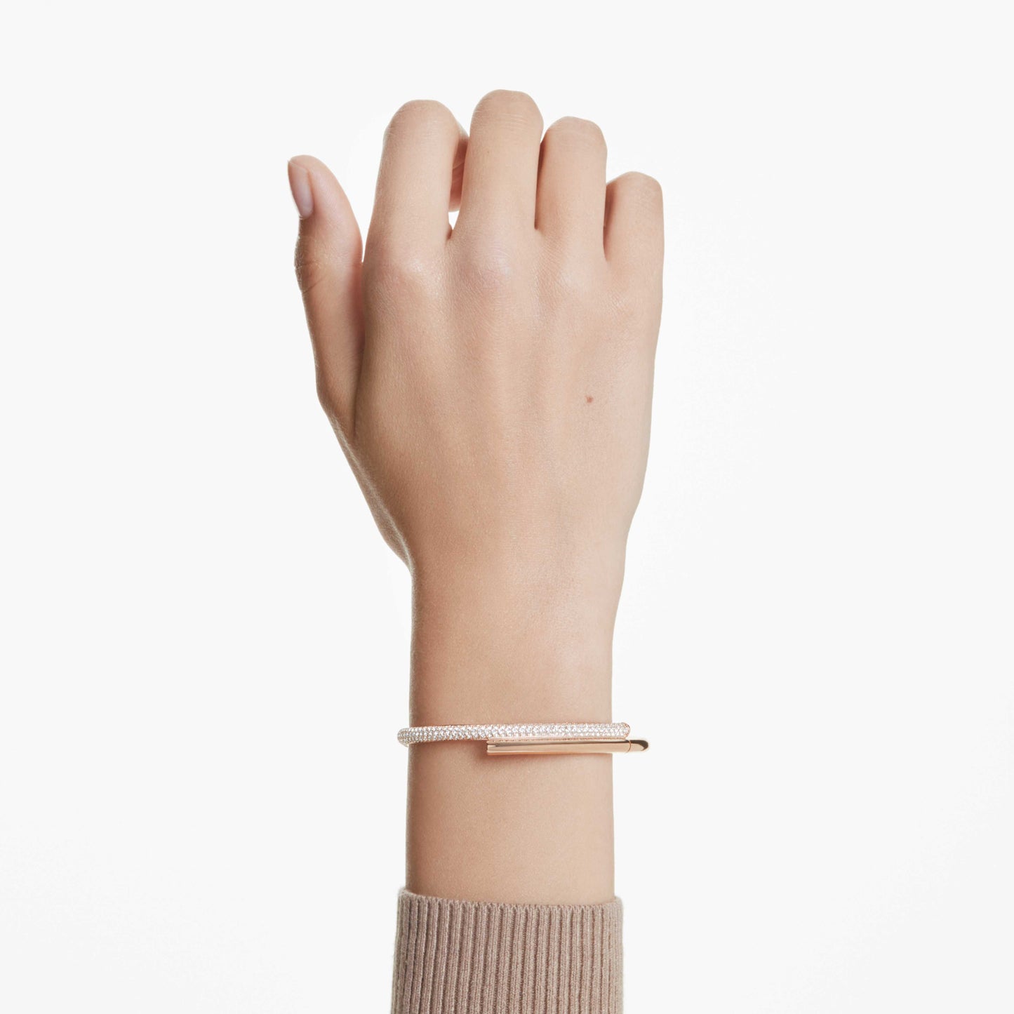 DEXTERA BANGLE - WHITE, ROSE-GOLD