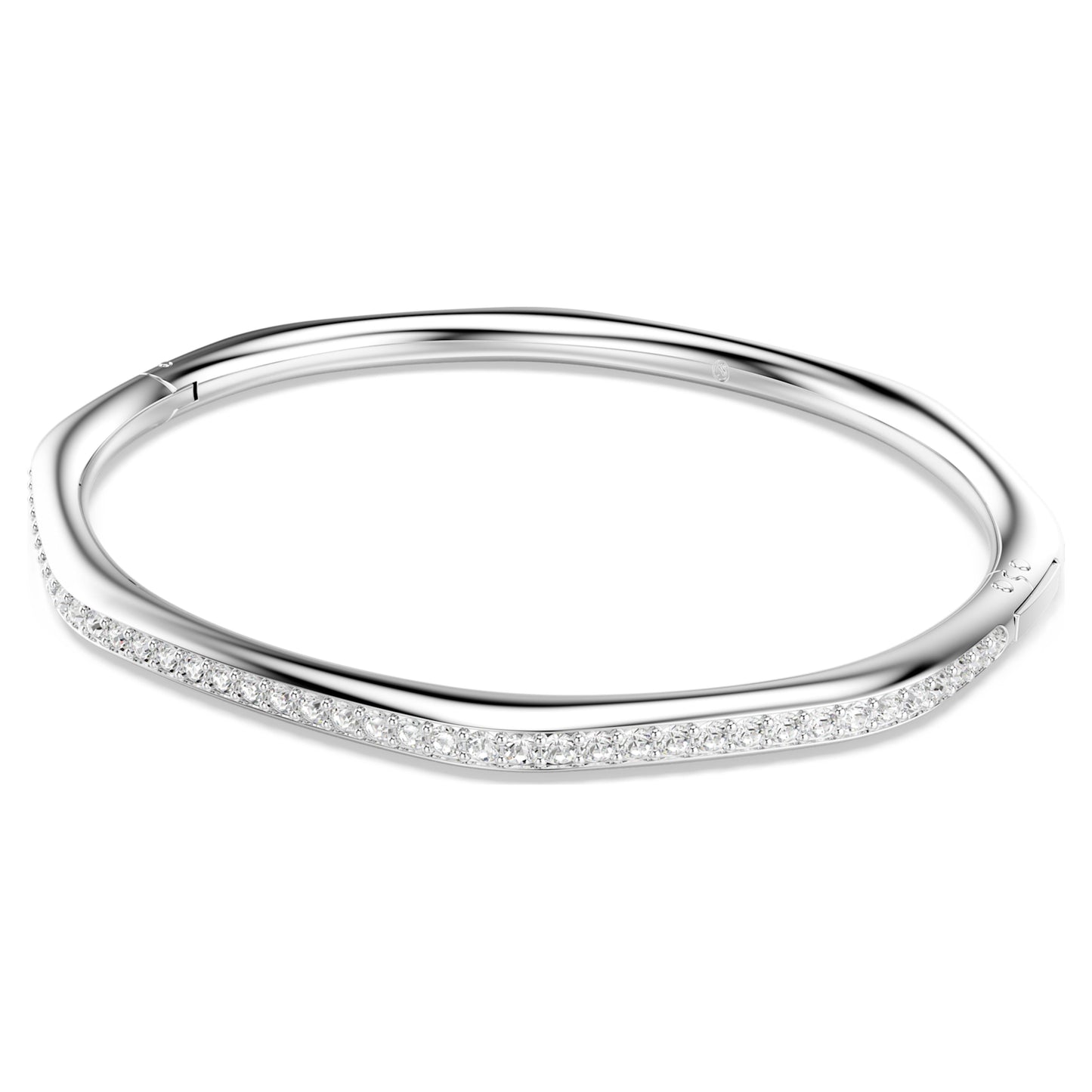 DEXTERA BANGLE OCTAGON - WHITE, RHODIUM