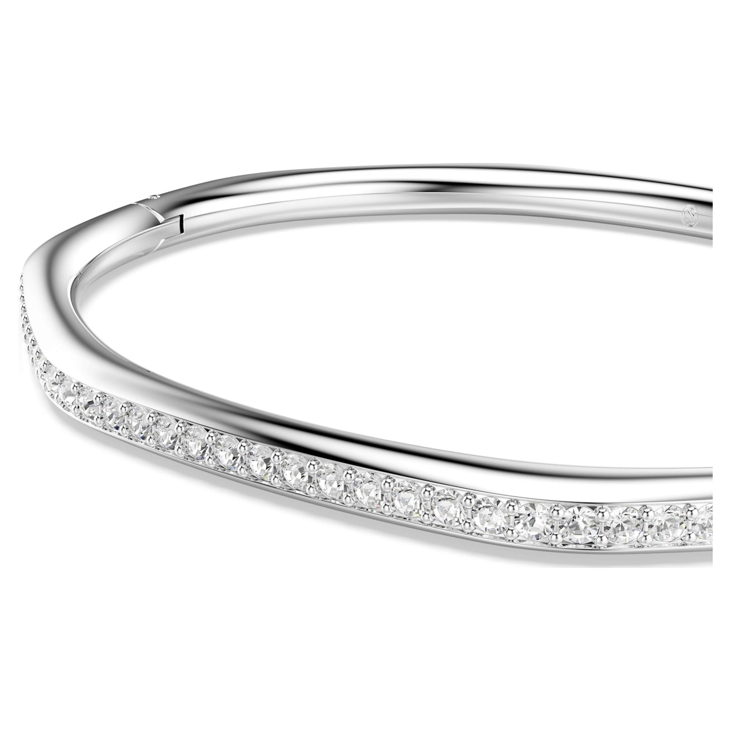 DEXTERA BANGLE OCTAGON - WHITE, RHODIUM