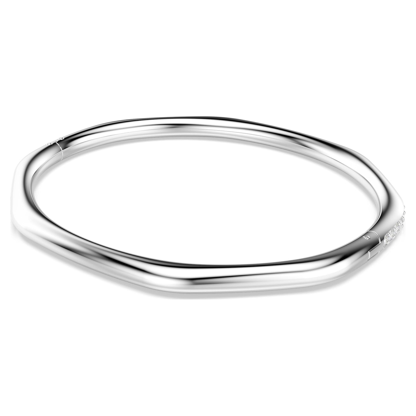 DEXTERA BANGLE OCTAGON - WHITE, RHODIUM
