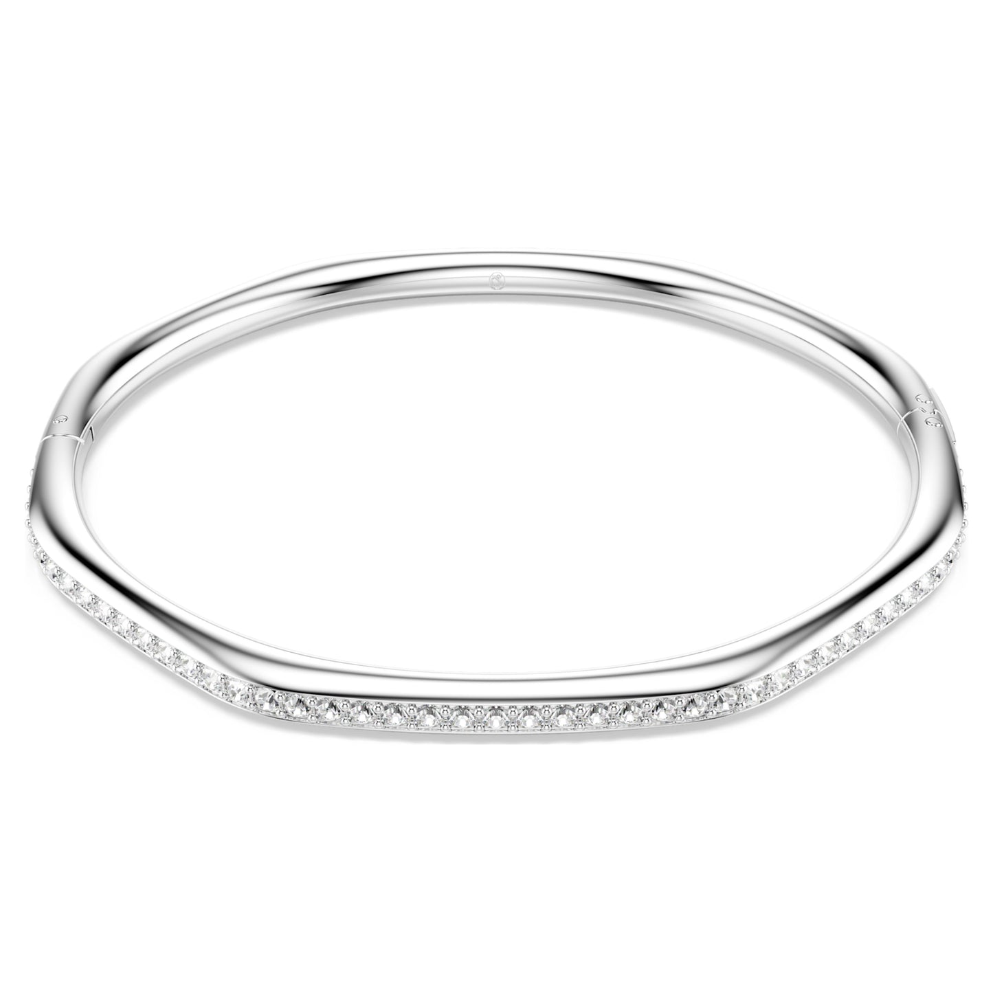 DEXTERA BANGLE OCTAGON - WHITE, RHODIUM