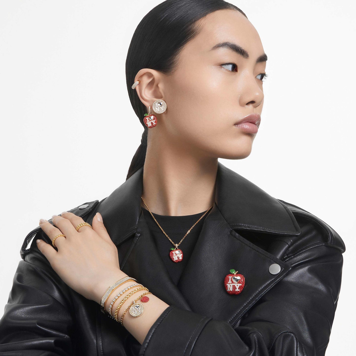 DEXTERA BANGLE OCTAGON - WHITE, GOLD