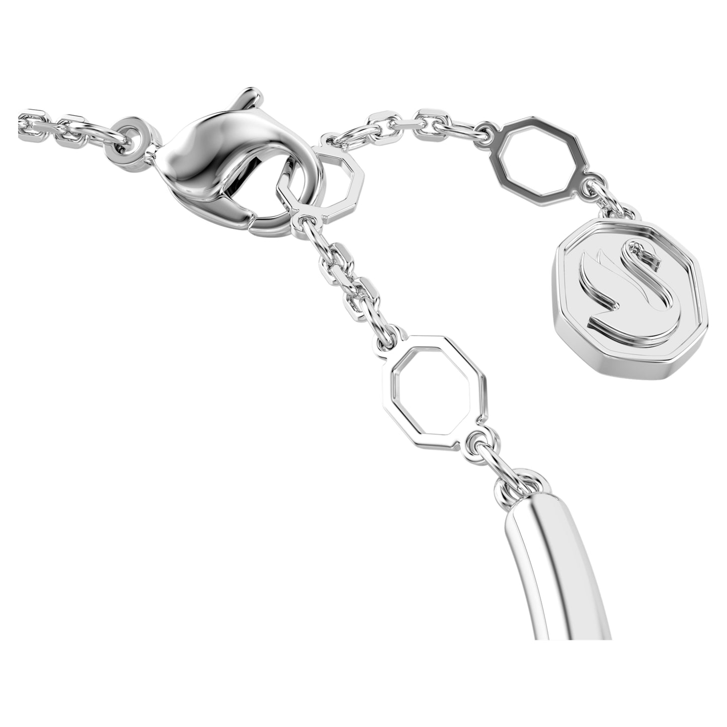 DEXTERA BANGLE - WHITE, RHODIUM