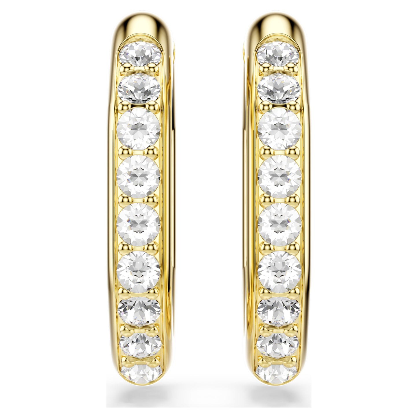 DEXTERA HOOP EARRINGS OCTAGON - WHITE, GOLD