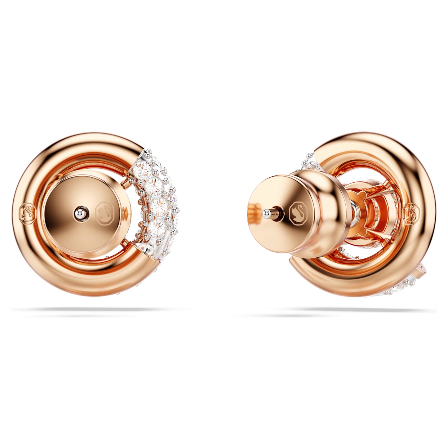DEXTERA STUD EARRINGS - WHITE, ROSE-GOLD