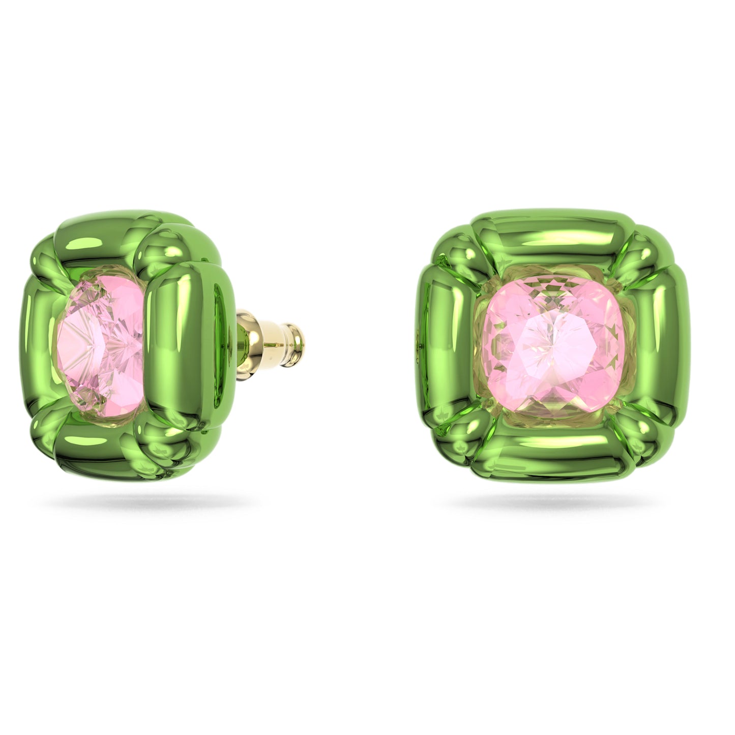 DULCIS STUD EARRINGS CUSHION - GREEN/PINK