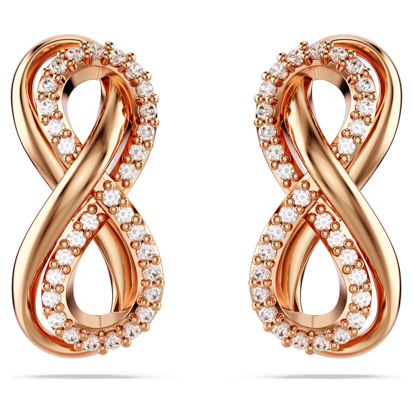 HYPERBOLA STUD EARRINGS INFINITY - WHITE, ROSE-GOLD