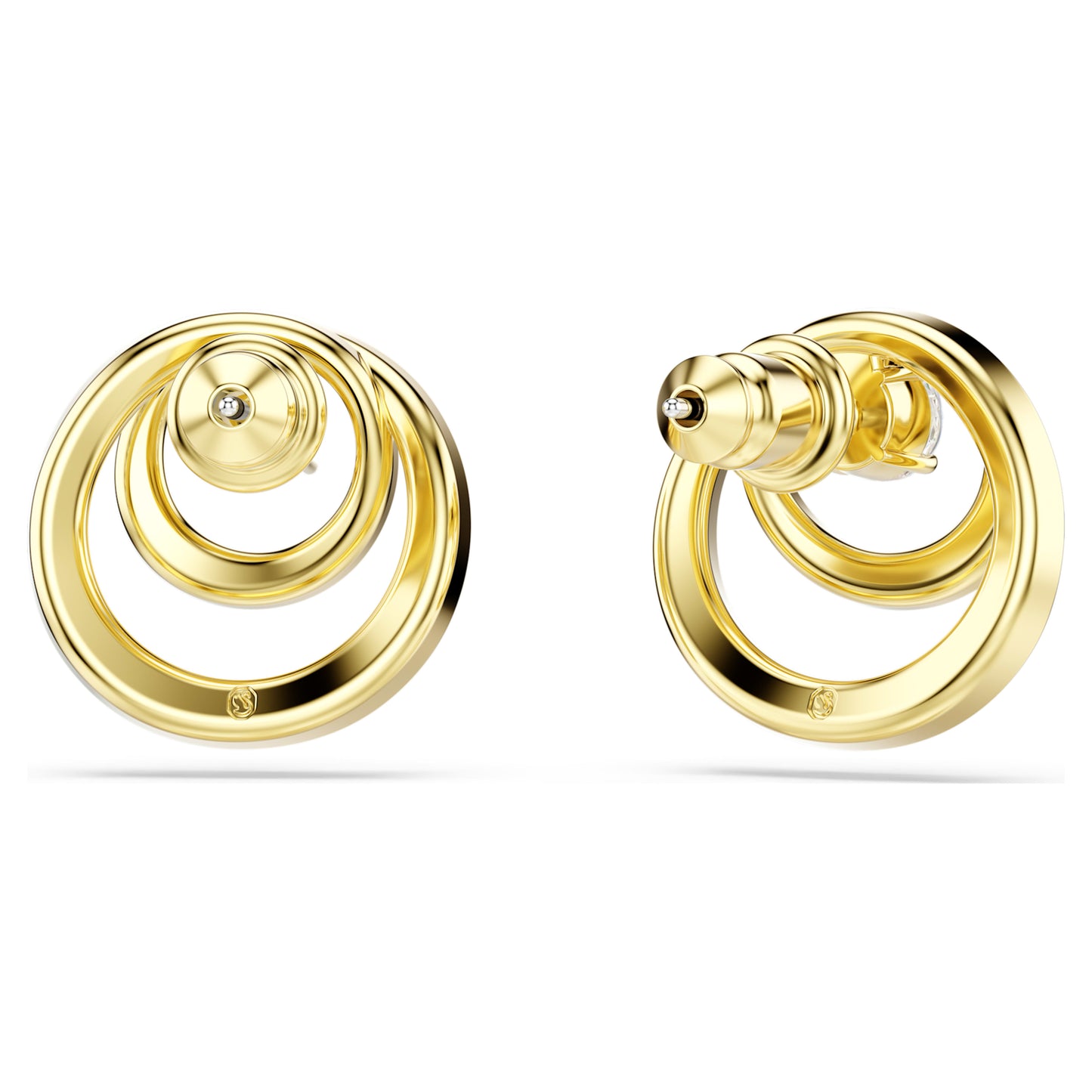 HYPERBOLA STUD EARRINGS - WHITE, GOLD