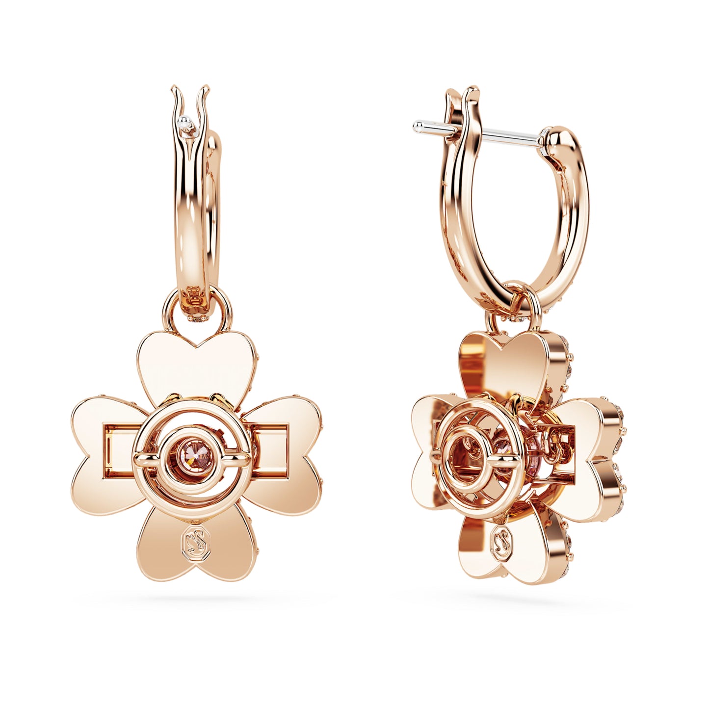 IDYLLIA DROP EARRINGS CLOVER - WHITE, ROSE-GOLD