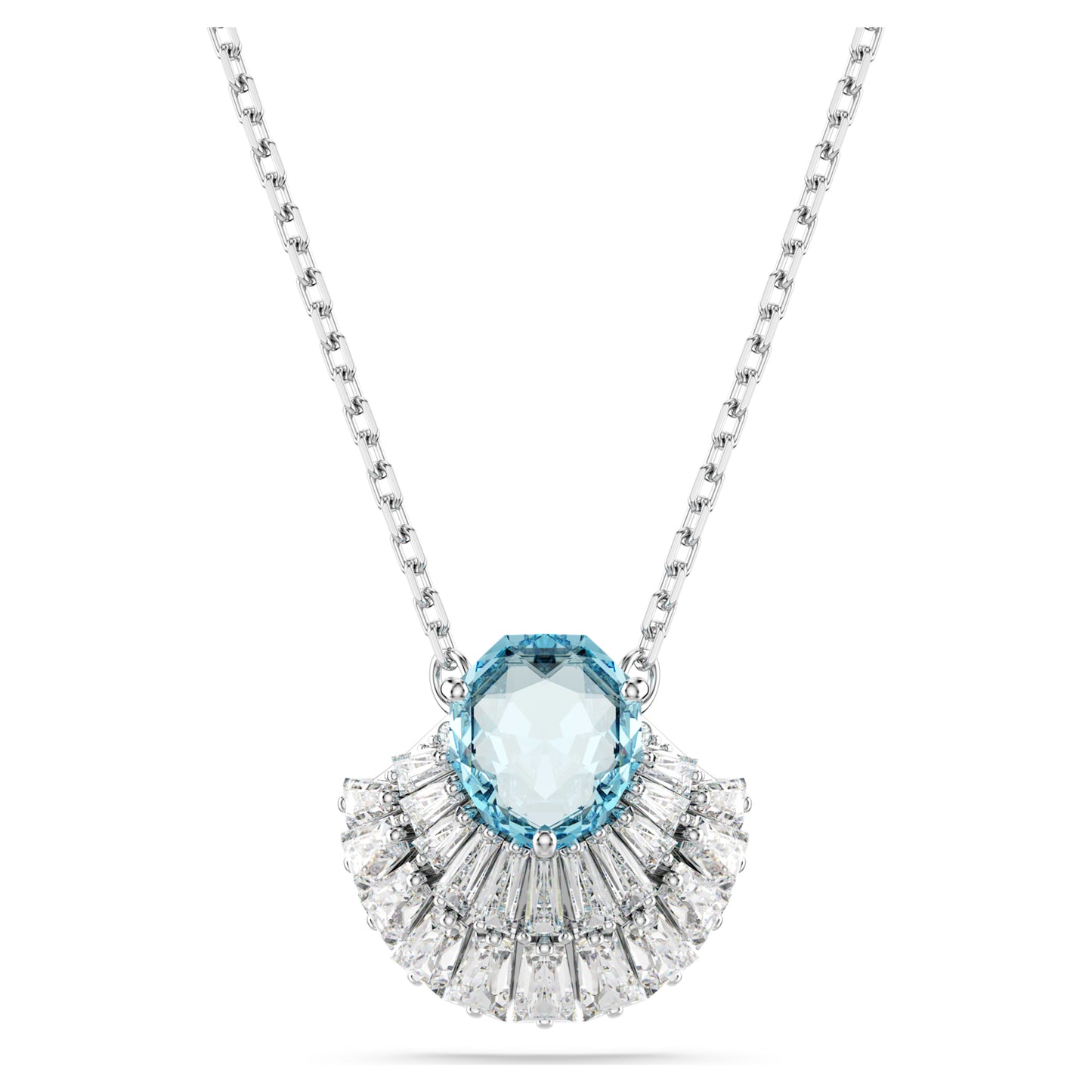 IDYLLIA PENDANT SHELL - BLUE, RHODIUM