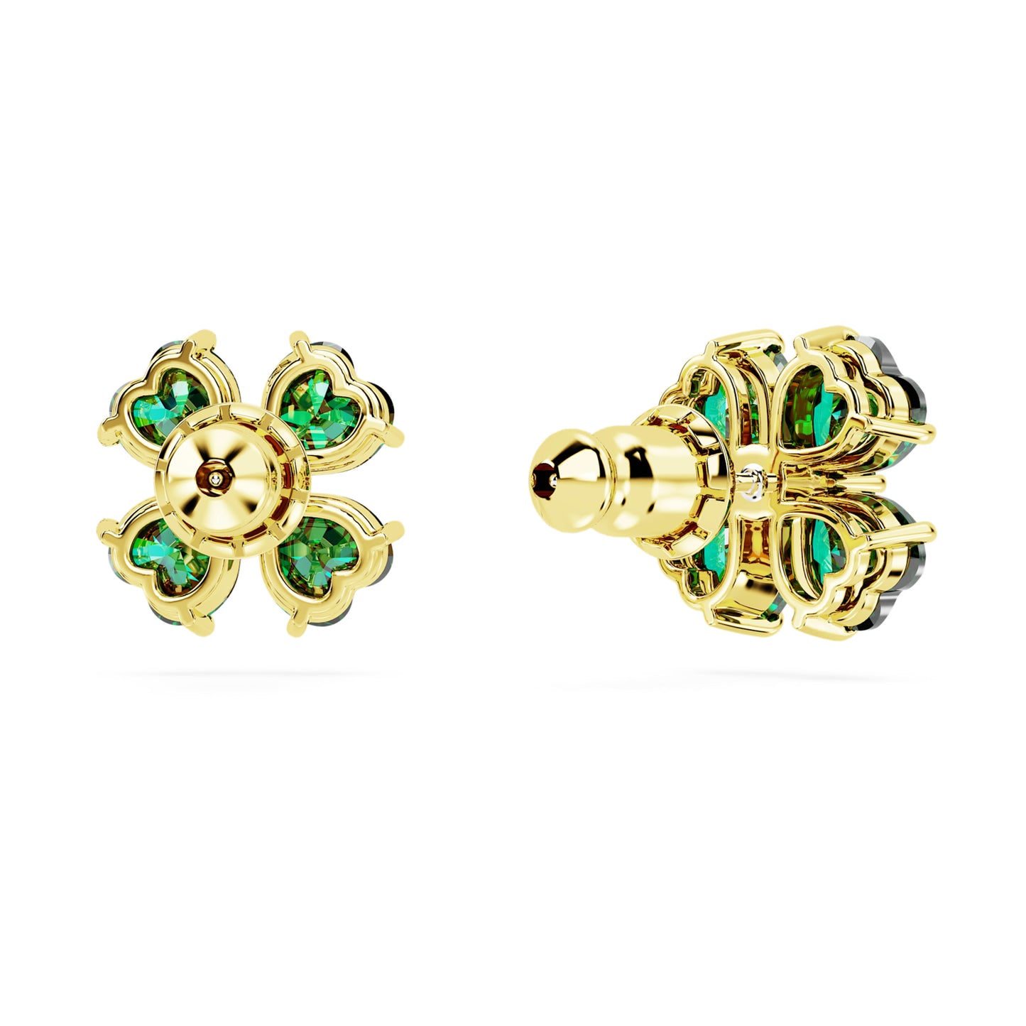 IDYLLIA STUD EARRINGS CLOVER - GREEN, GOLD
