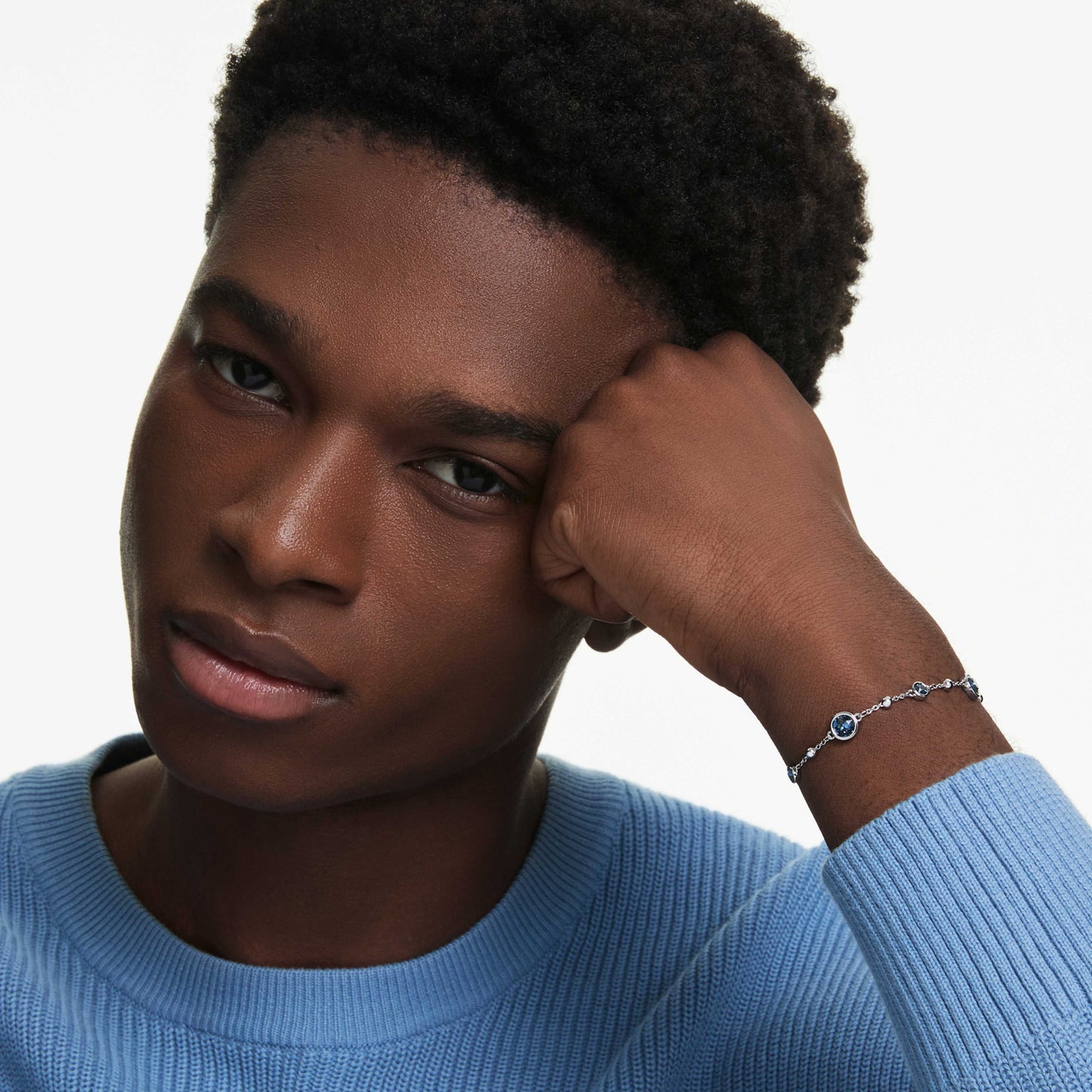 IMBER BRACELET - BLUE, RHODIUM