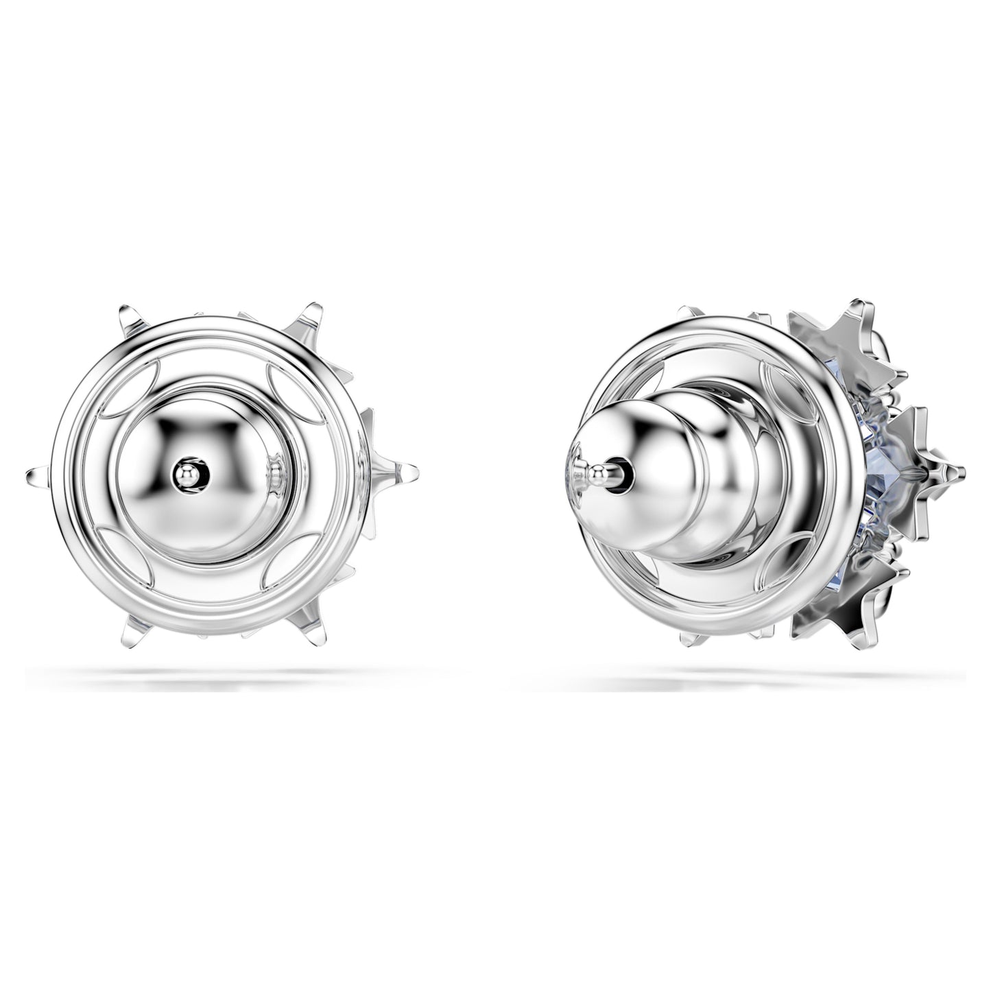 MAGIC STUD EARRINGS SNOWFLAKE - BLUE, RHODIUM