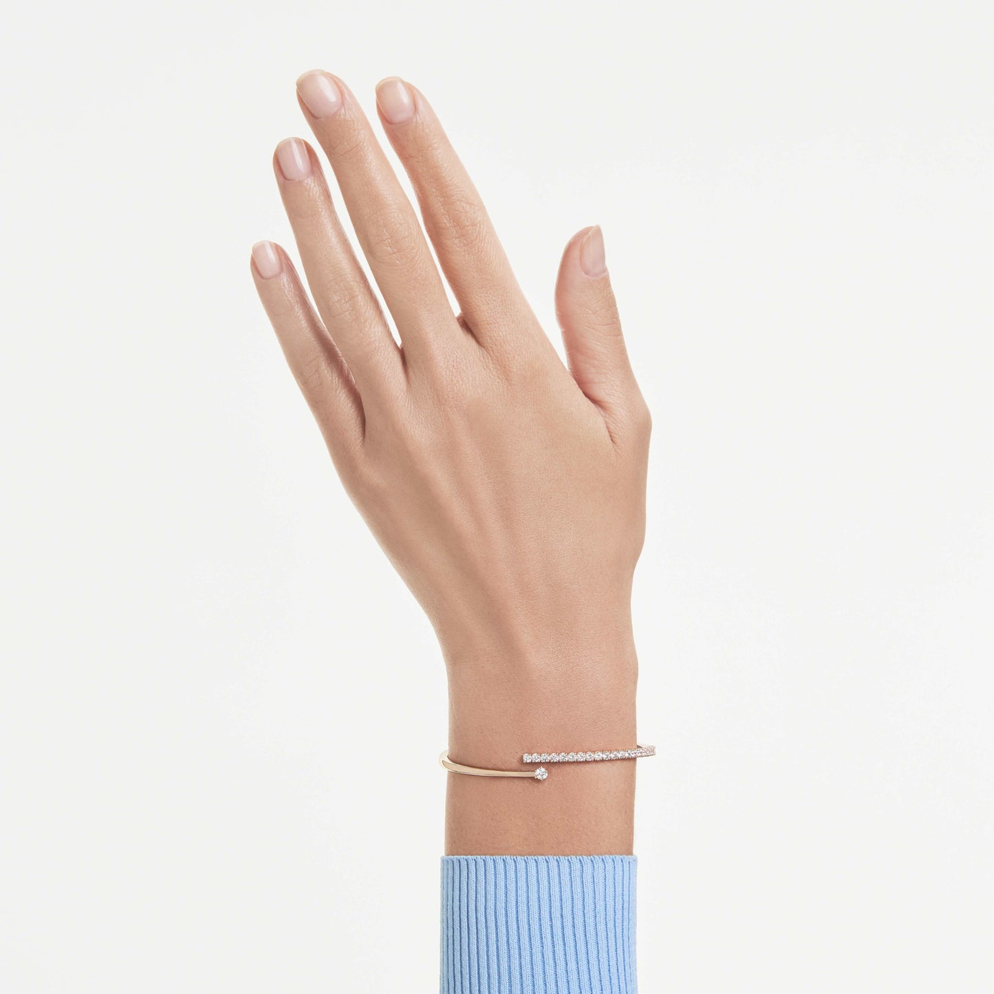 MATRIX BANGLE - WHITE, 18K ROSE GOLD