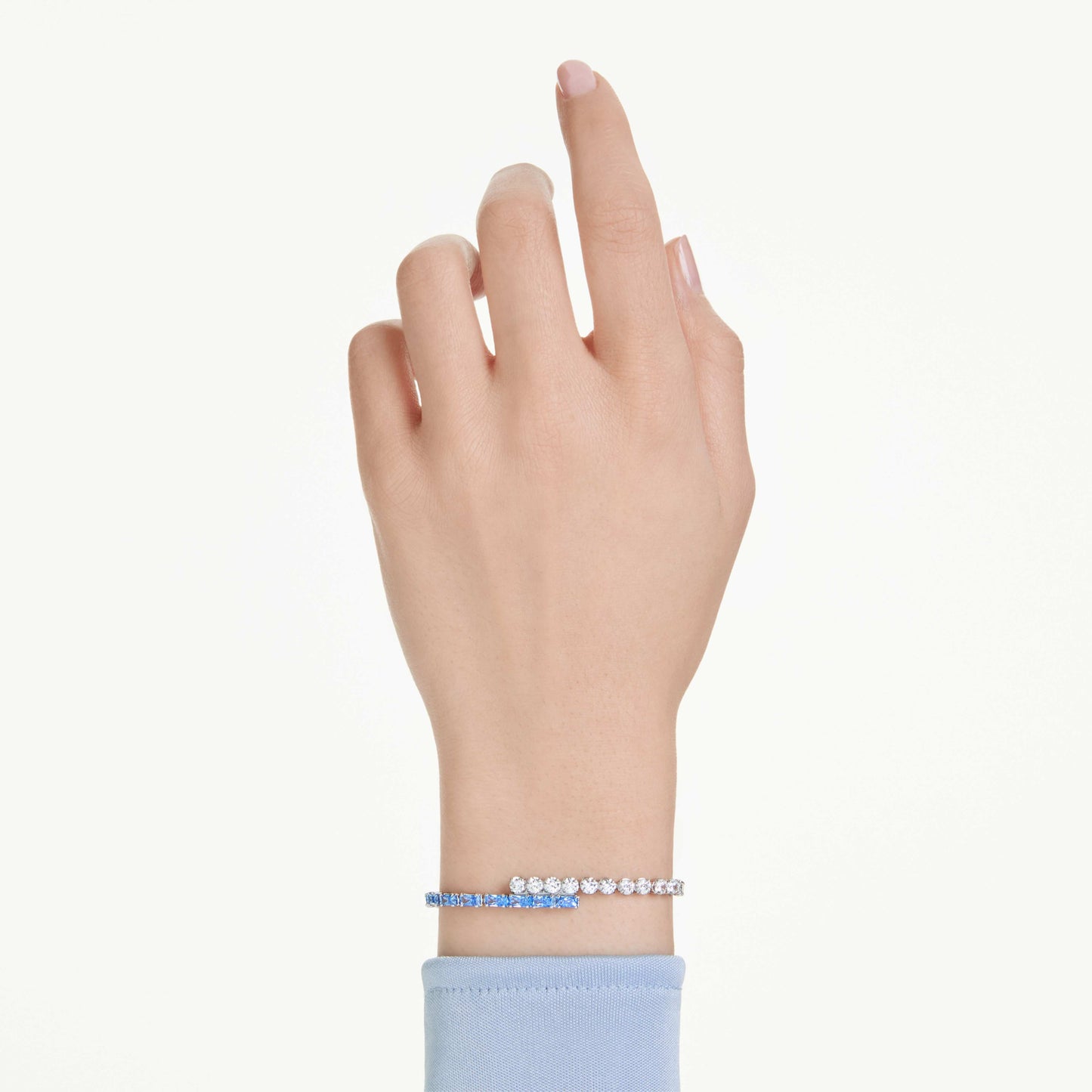 MATRIX BRACELET - BLUE, RHODIUM