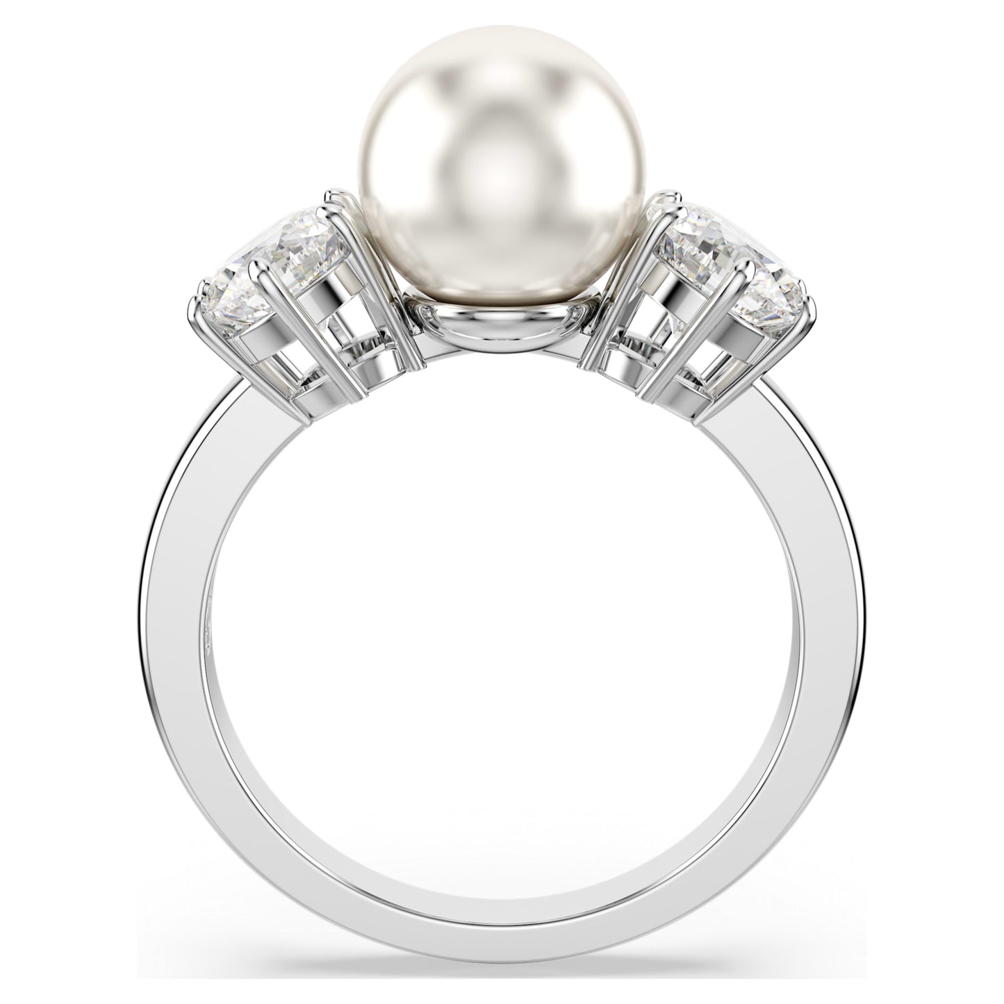 MATRIX COCKTAIL RING - PEARL, WHITE, RHODIUM