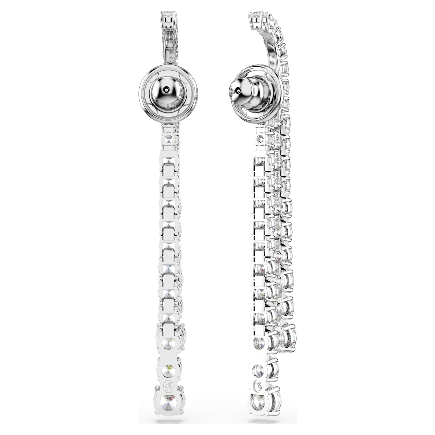 MATRIX DROP EARRINGS - WHITE, RHODIUM