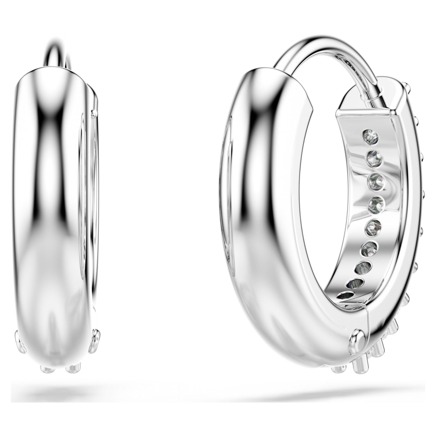 MATRIX HOOP EARRINGS - WHITE, RHODIUM