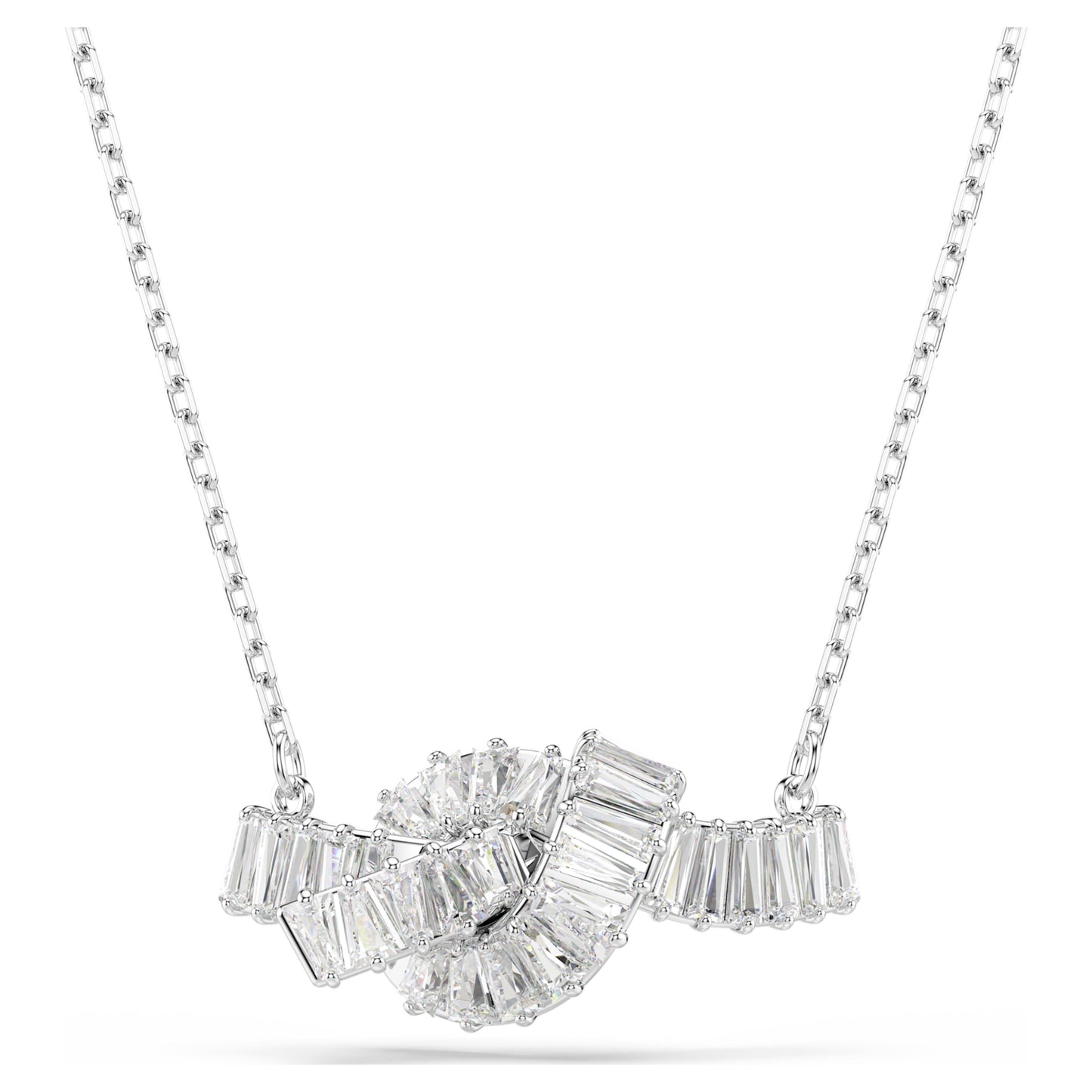 MATRIX PENDANT KNOT - WHITE, RHODIUM