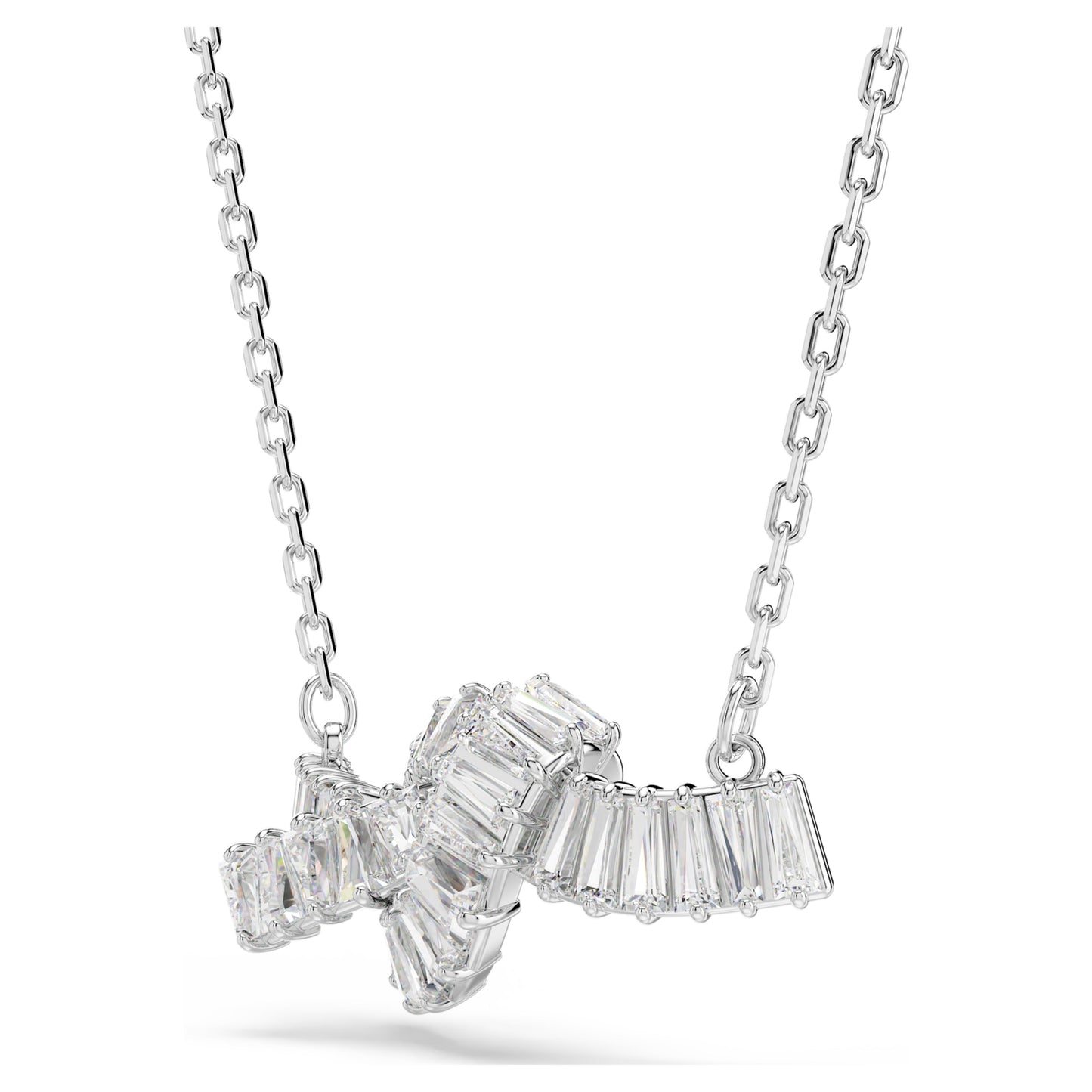 MATRIX PENDANT KNOT - WHITE, RHODIUM
