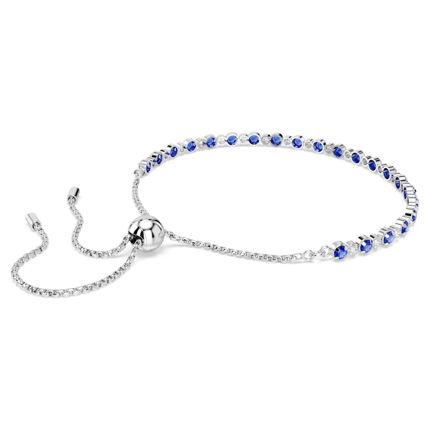 MATRIX TENNIS BRACELET - BLUE, RHODIUM