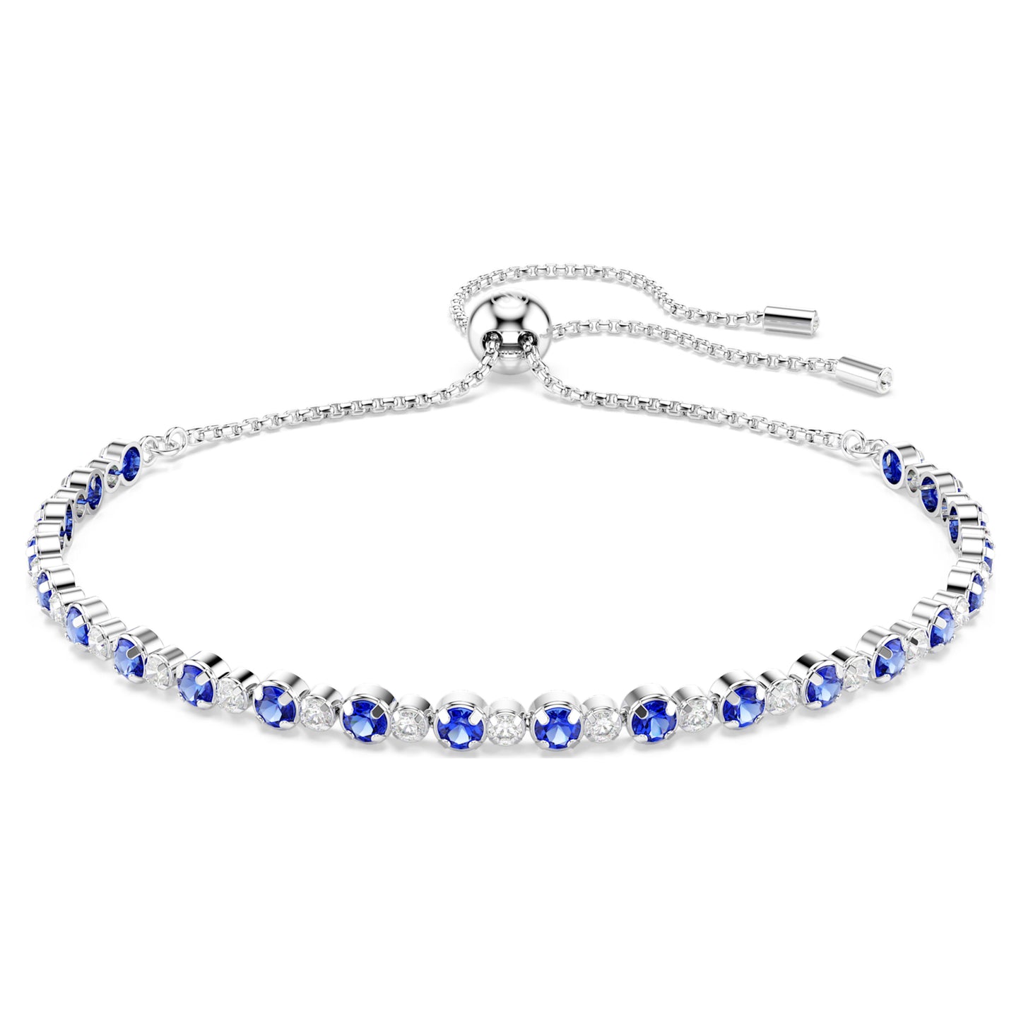 MATRIX TENNIS BRACELET - BLUE, RHODIUM