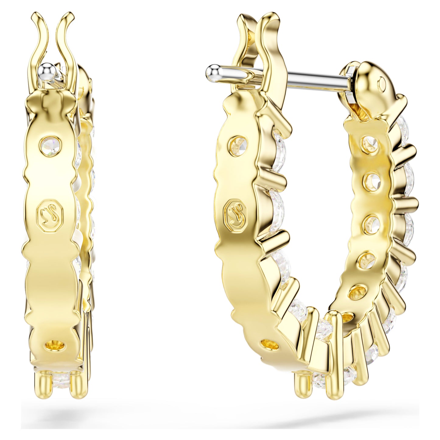 MATRIX VITTORE HOOP EARRINGS - WHITE, GOLD