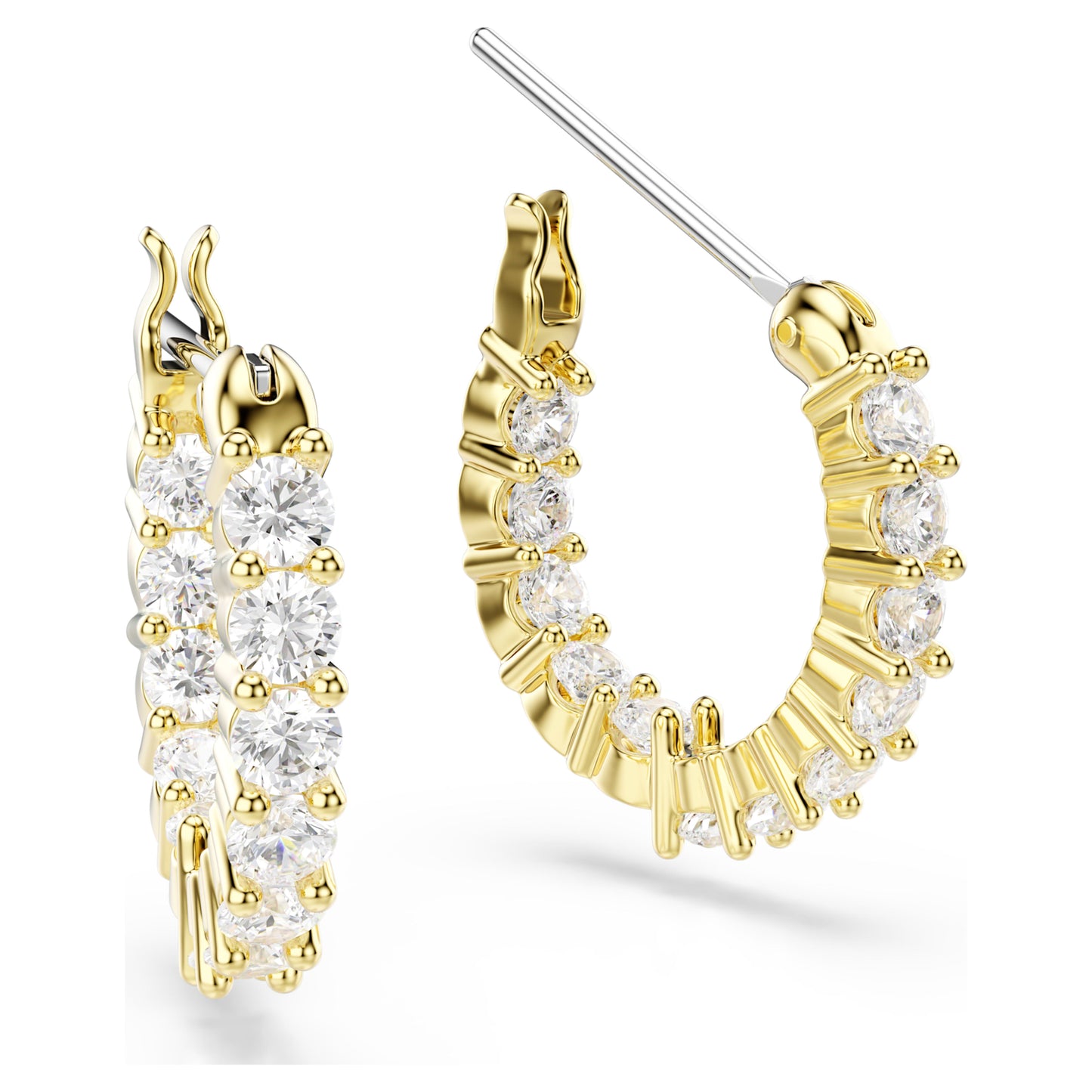 MATRIX VITTORE HOOP EARRINGS - WHITE, GOLD