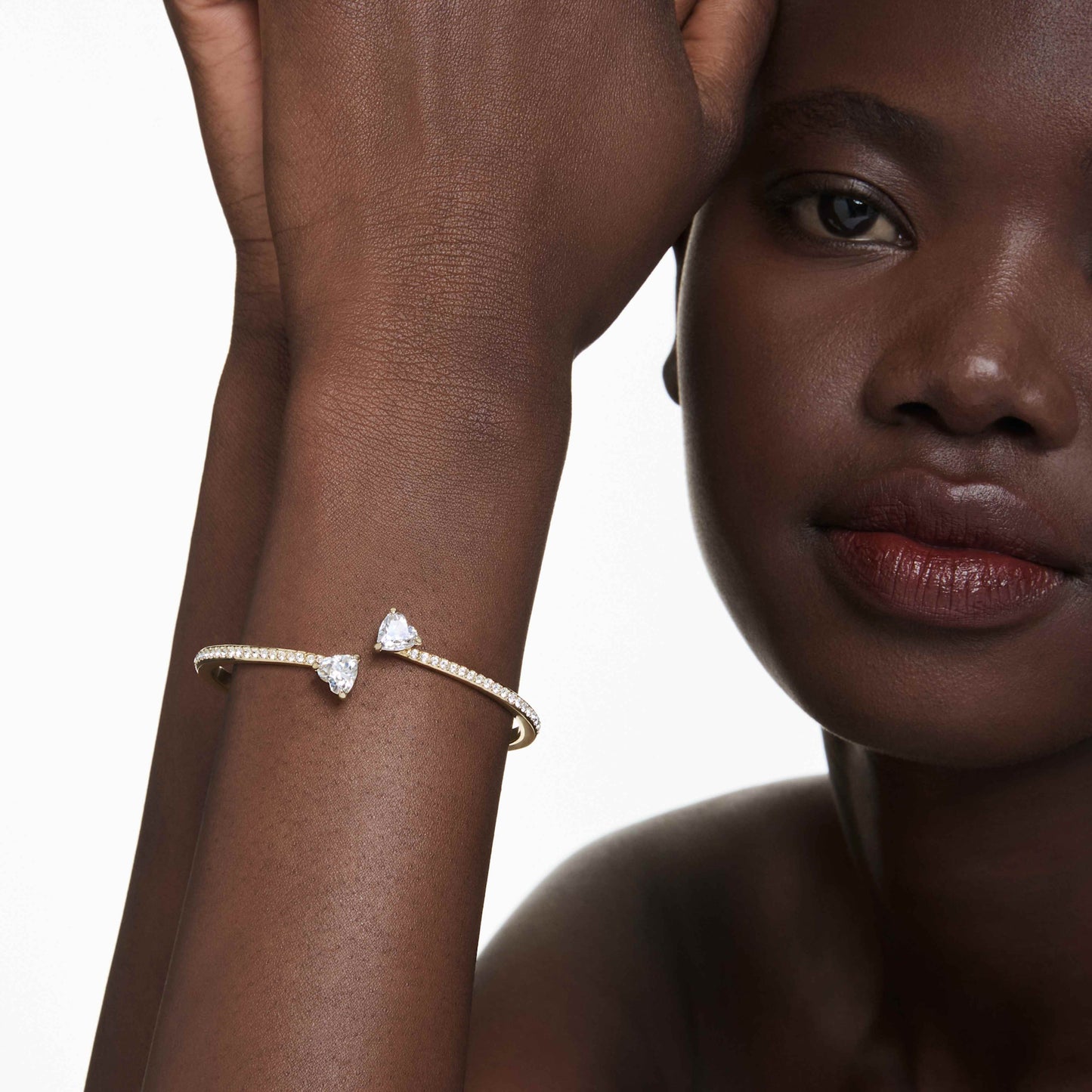 MESMERA ATTRACT BANGLE HEART - WHITE, GOLD