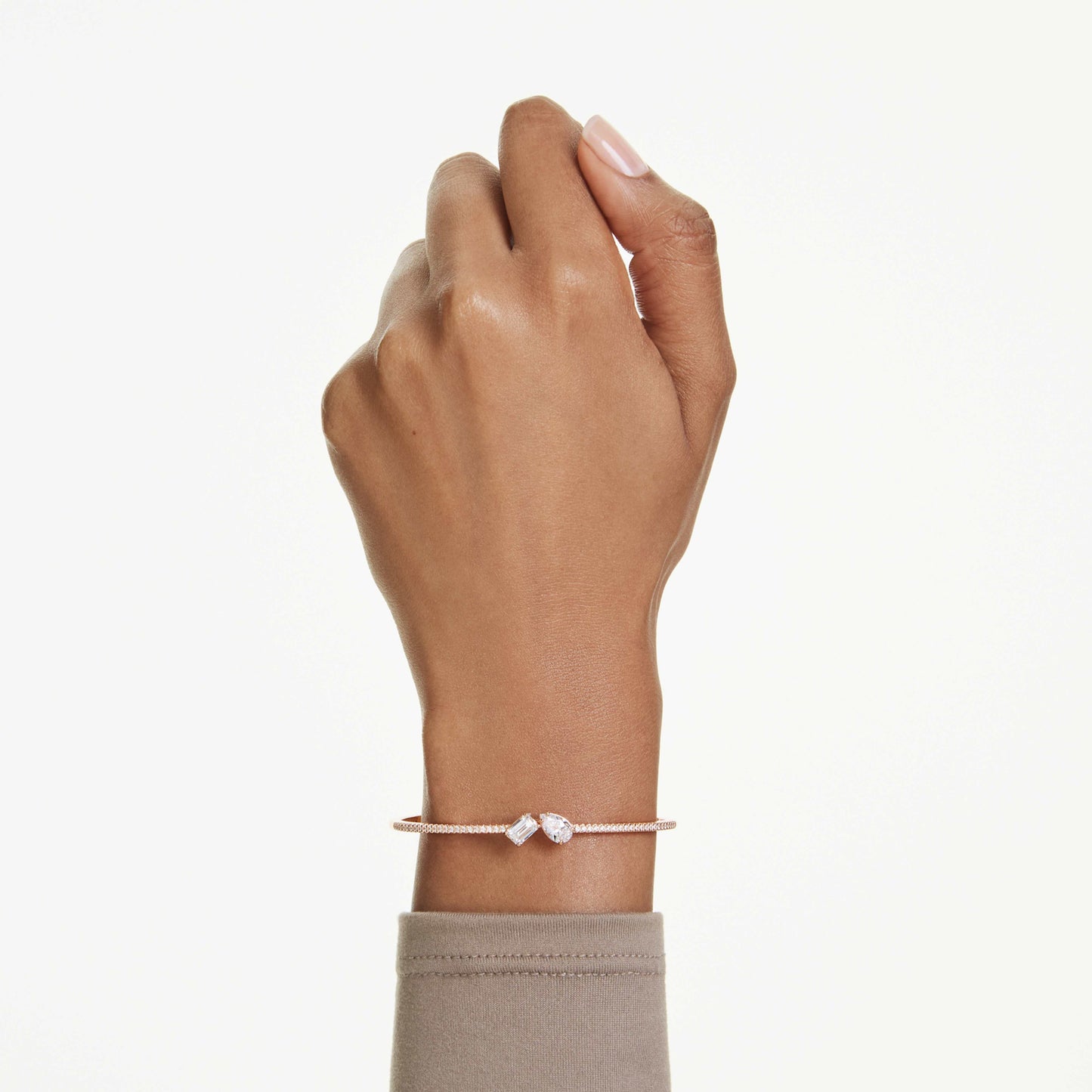 MESMERA BANGLE - WHITE, ROSE-GOLD