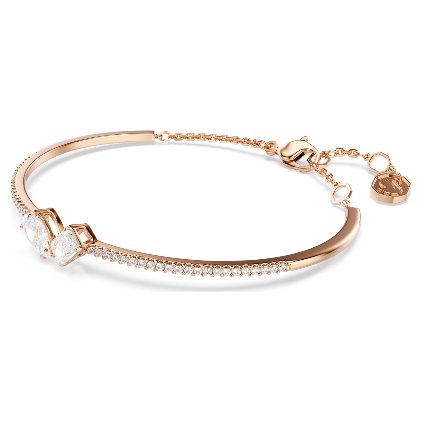 MESMERA BANGLE - WHITE, ROSE-GOLD