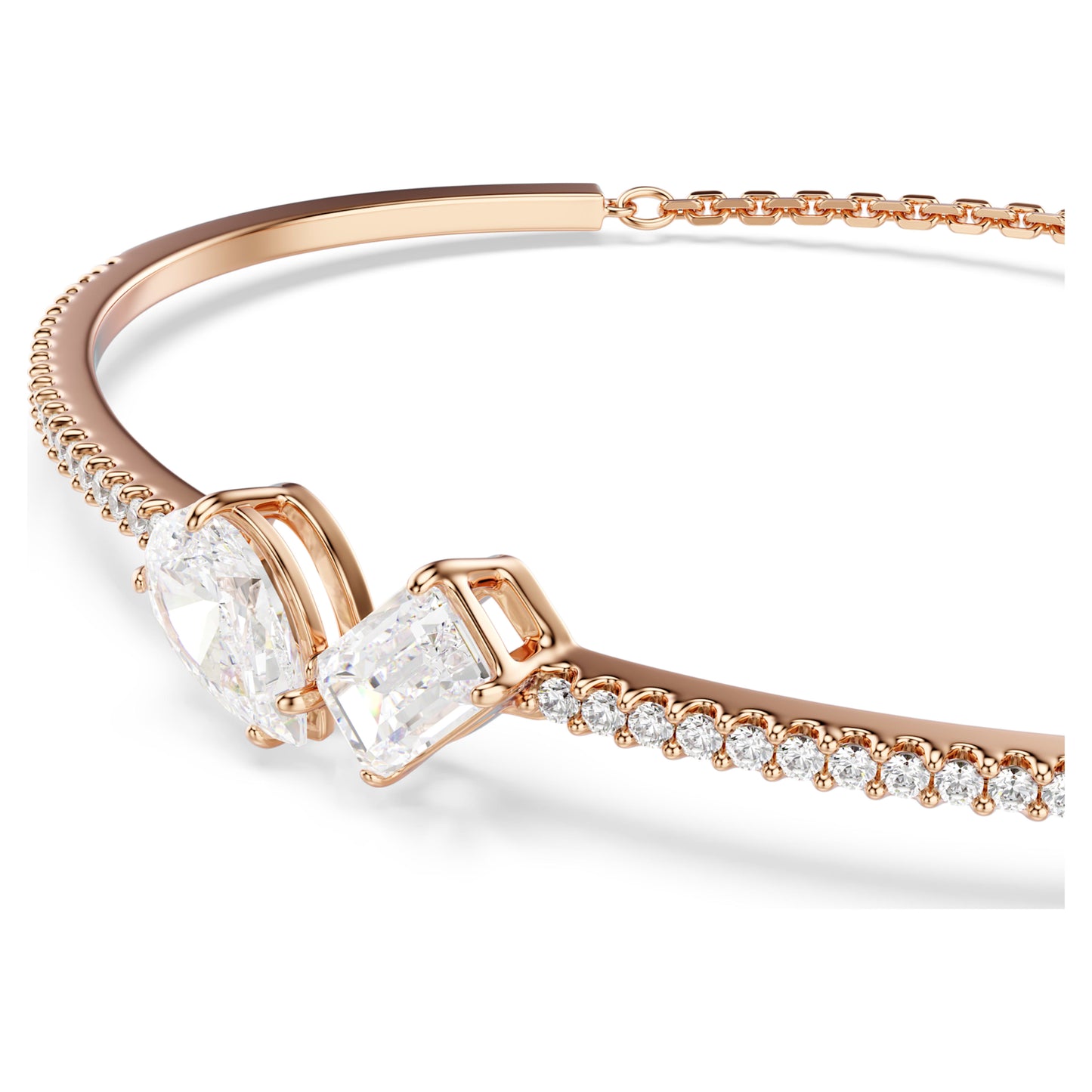 MESMERA BANGLE - WHITE, ROSE-GOLD