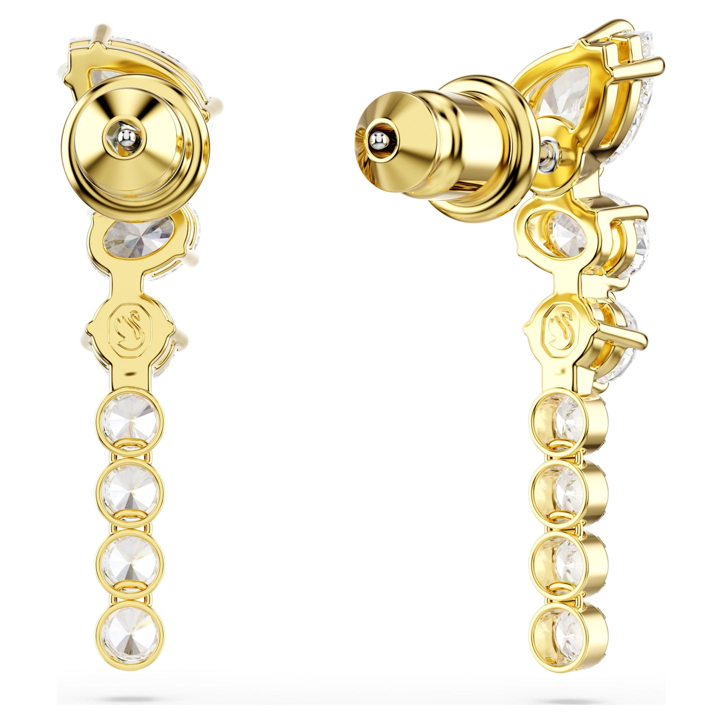 MESMERA DROP EARRINGS - WHITE, 18K GOLD