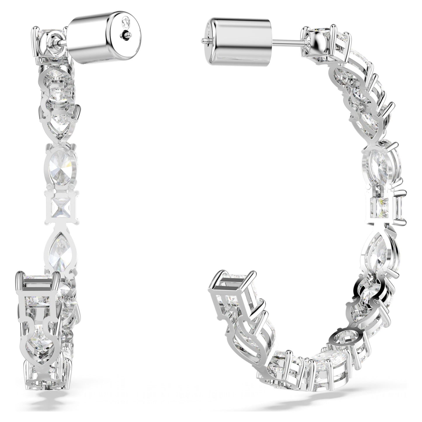 MESMERA HOOP EARRINGS - WHITE, RHODIUM