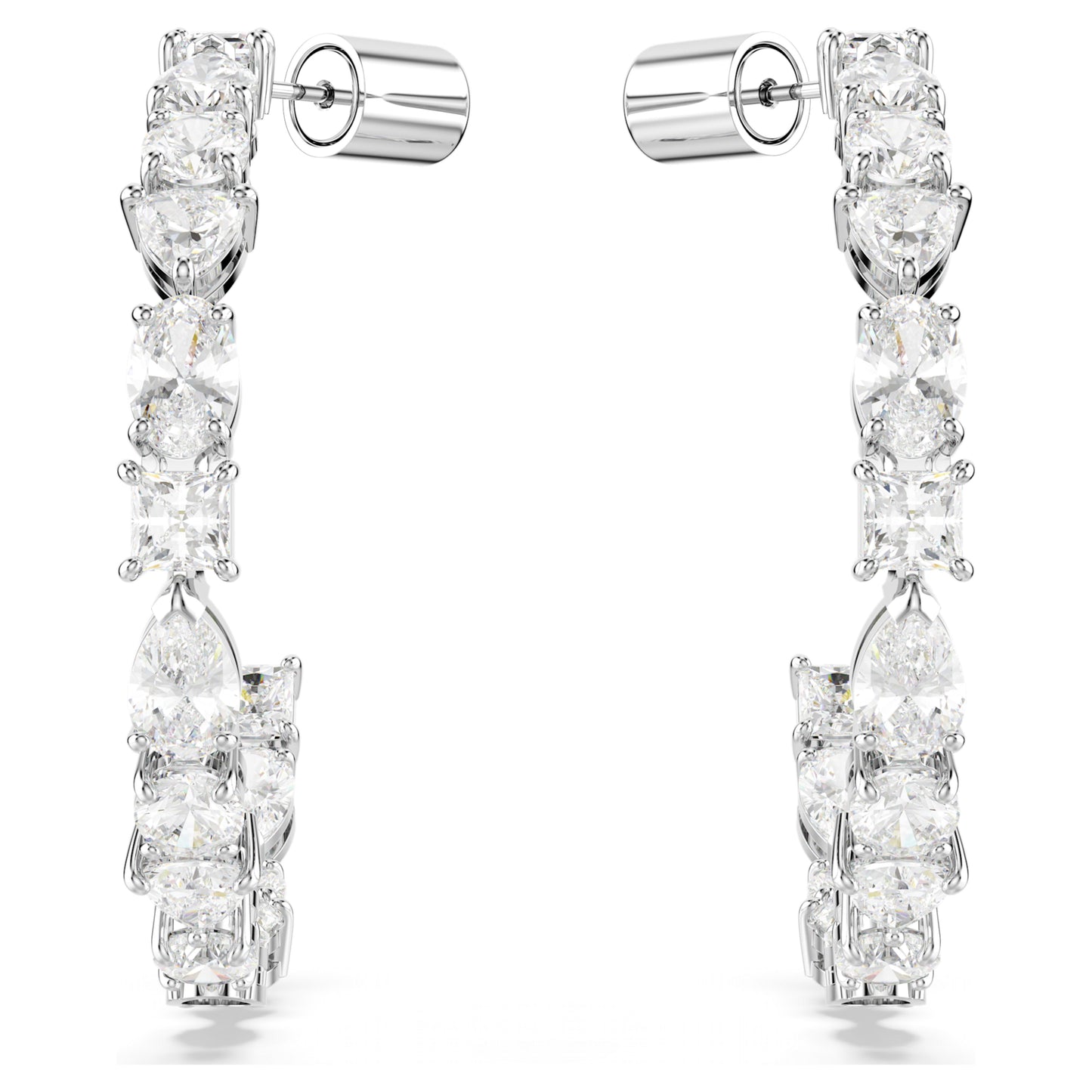 MESMERA HOOP EARRINGS - WHITE, RHODIUM