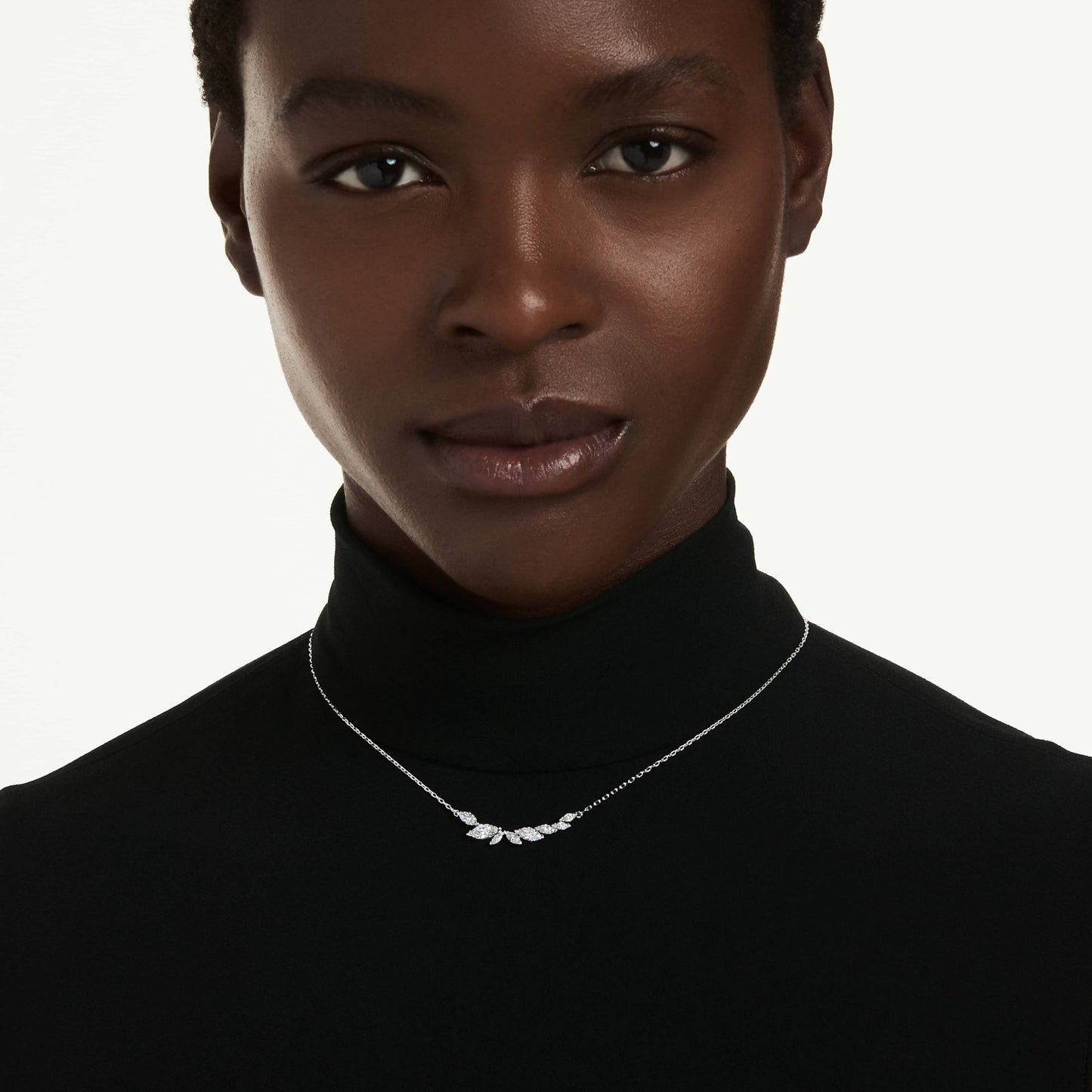 MESMERA NECKLACE MARQUISE - WHITE, RHODIUM