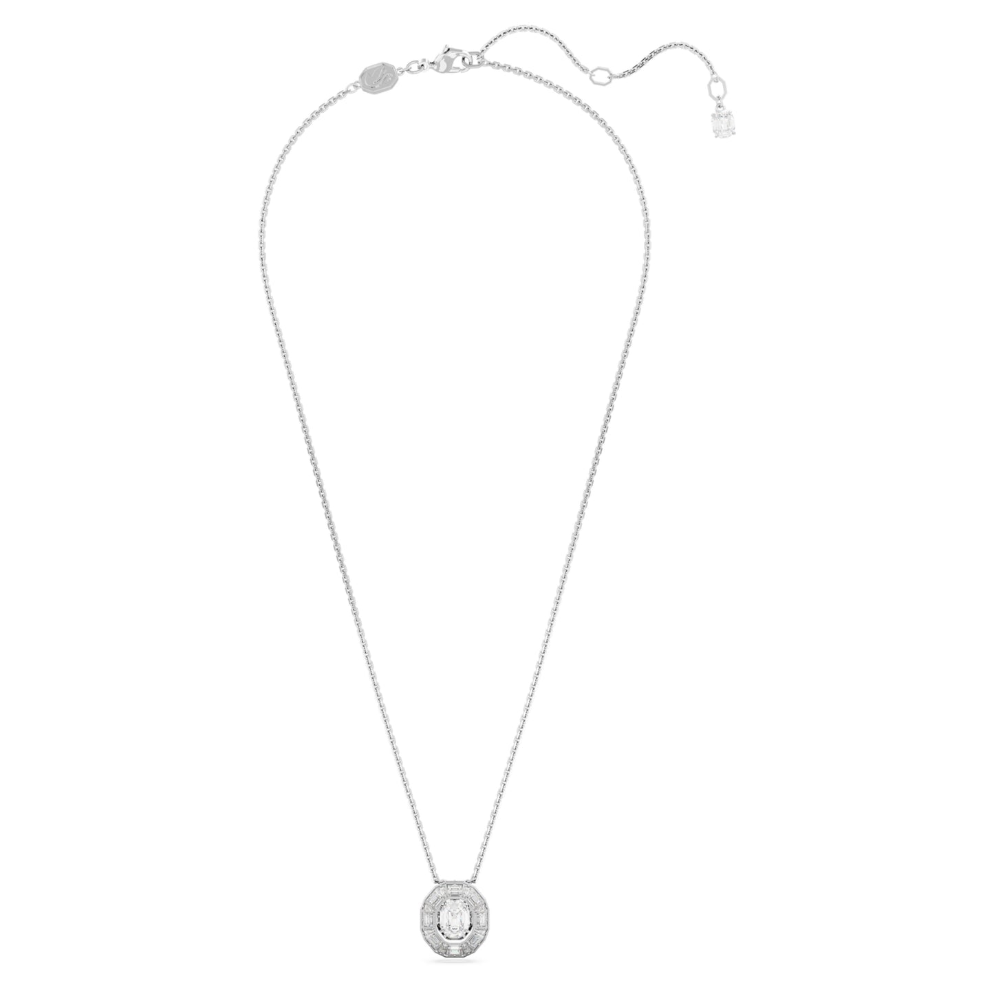 MESMERA PENDANT SMALL - WHITE, RHODIUM